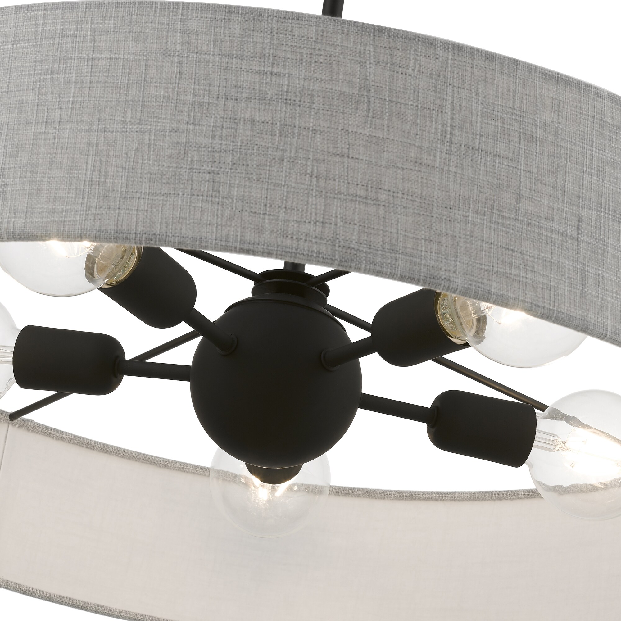 Elmhurst Black Nickel Glass LED Drum Pendant Light