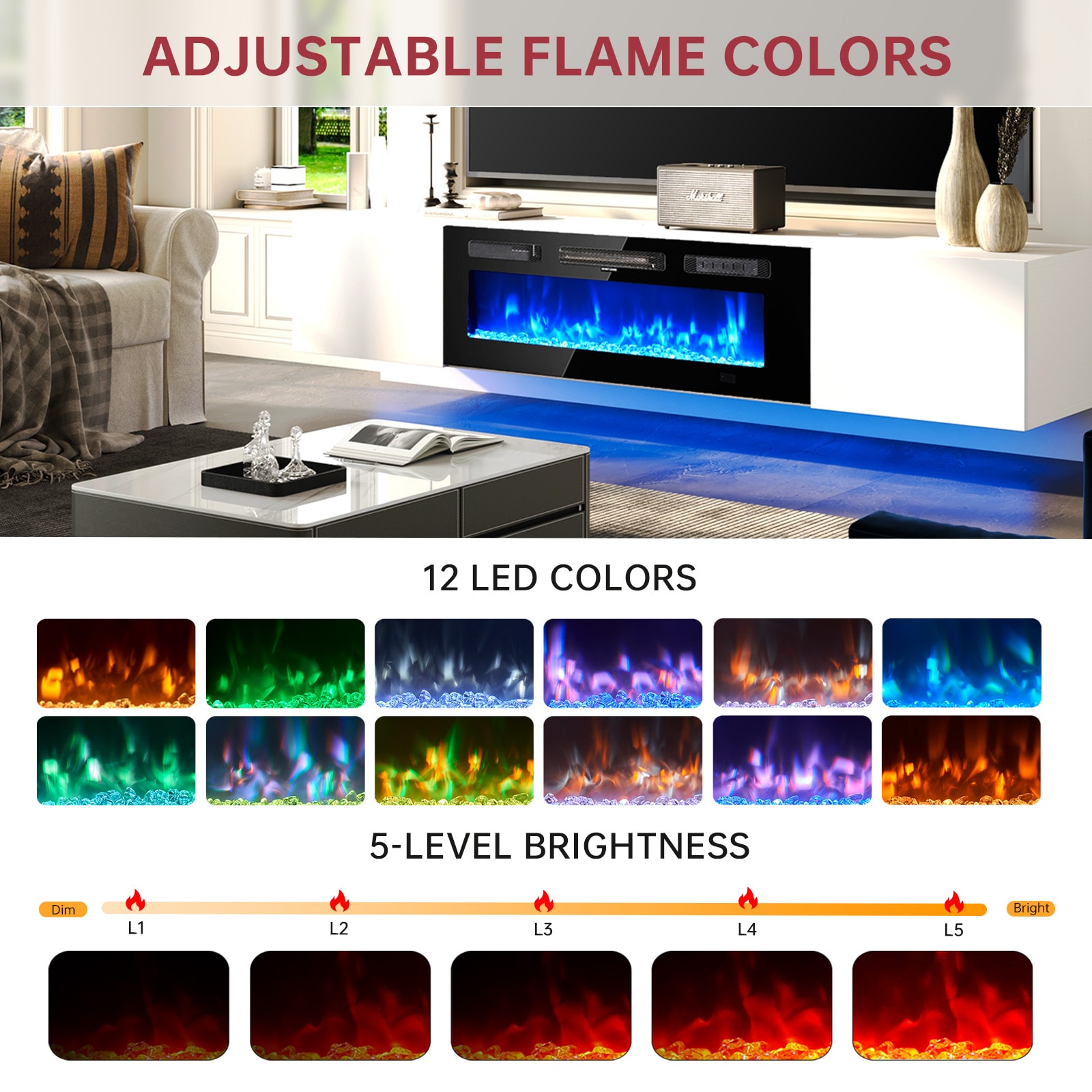 AOXUN AX-30270W Electric-Fireplaces - View #3