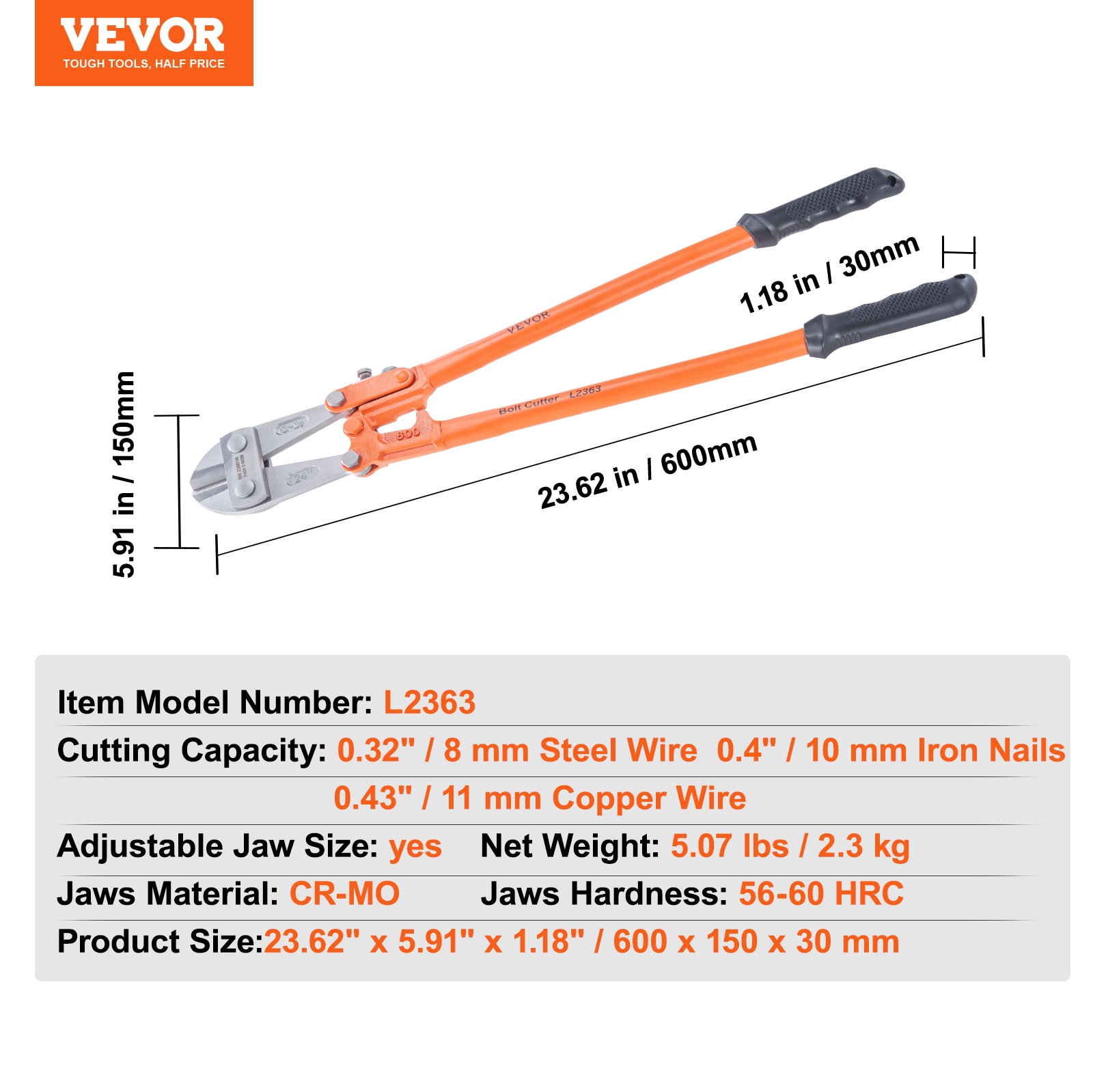 VEVOR DXQGMG248MMXH0WFMV0 Bolt-Cutters - View #8