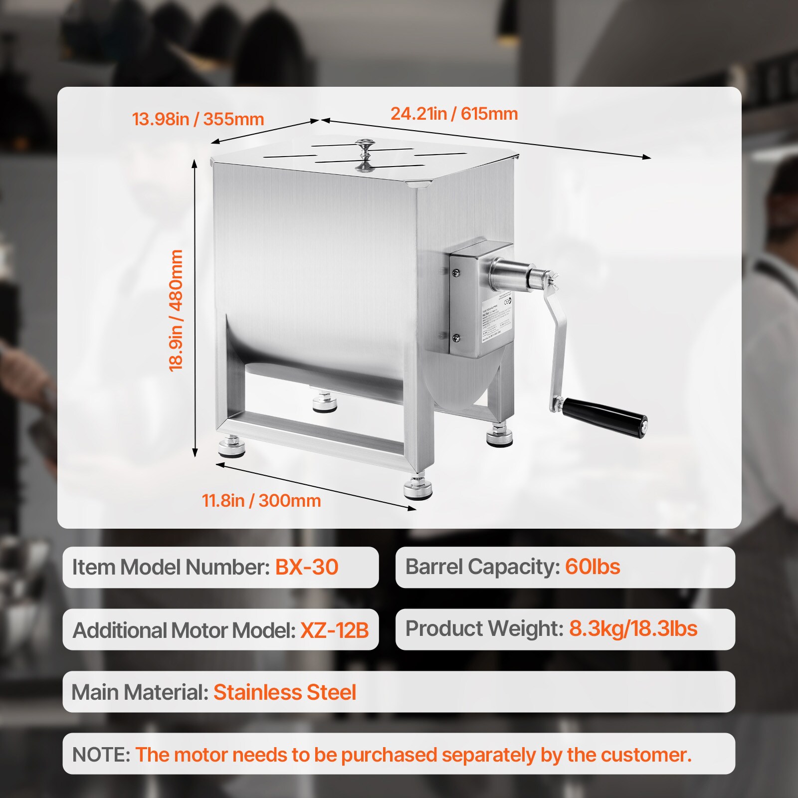 VEVOR SCSYRLJBJBKQ06892V0 Meat-Grinders - View #7