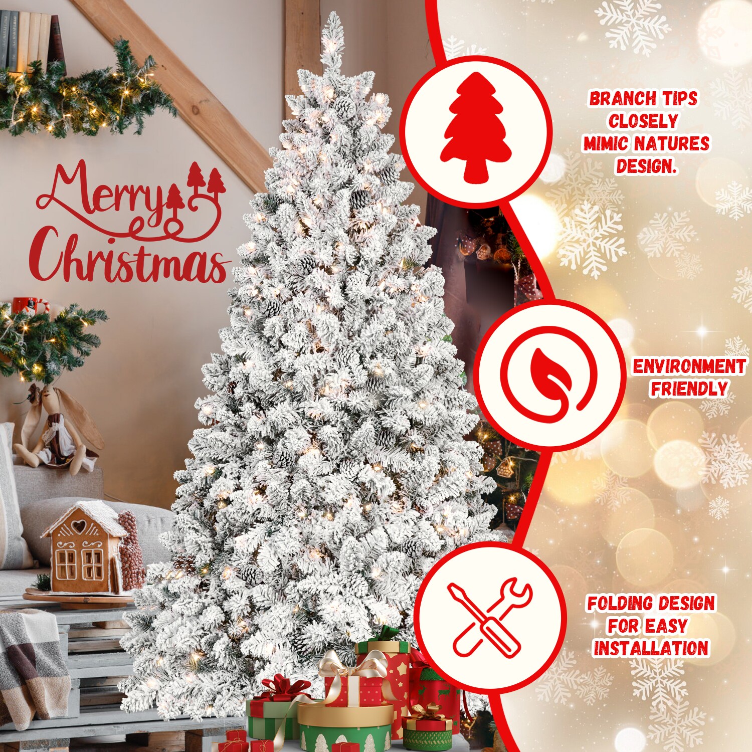 WELLFOR GG-283441AAA Artificial-Christmas-Trees - View #5