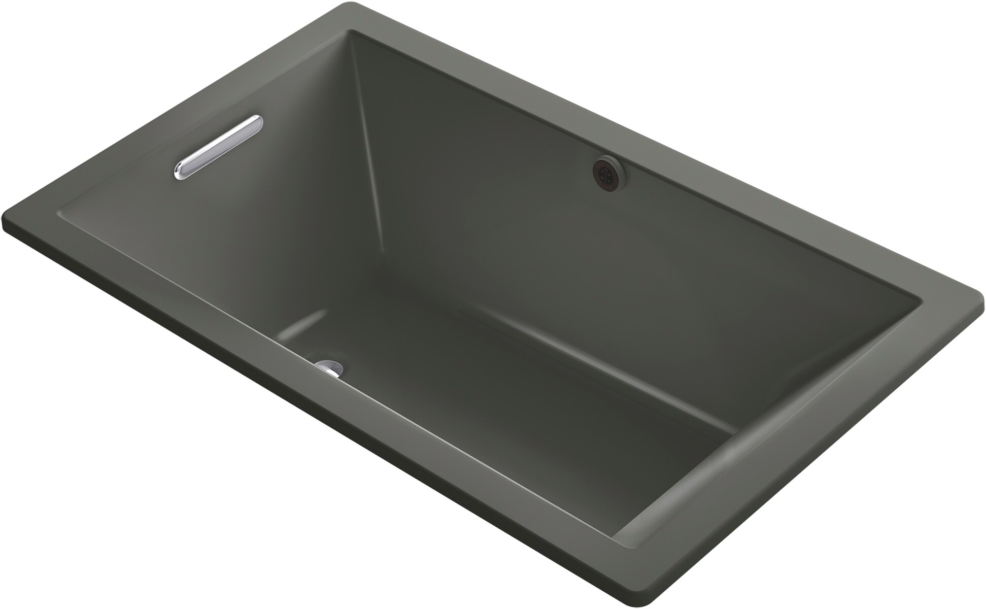 KOHLER K-1849-VB-58 Underscore Rectangle 36-in W x 60-in L Thunder Grey Acrylic Rectangular Center Drain Drop-In Soaking Bathtub