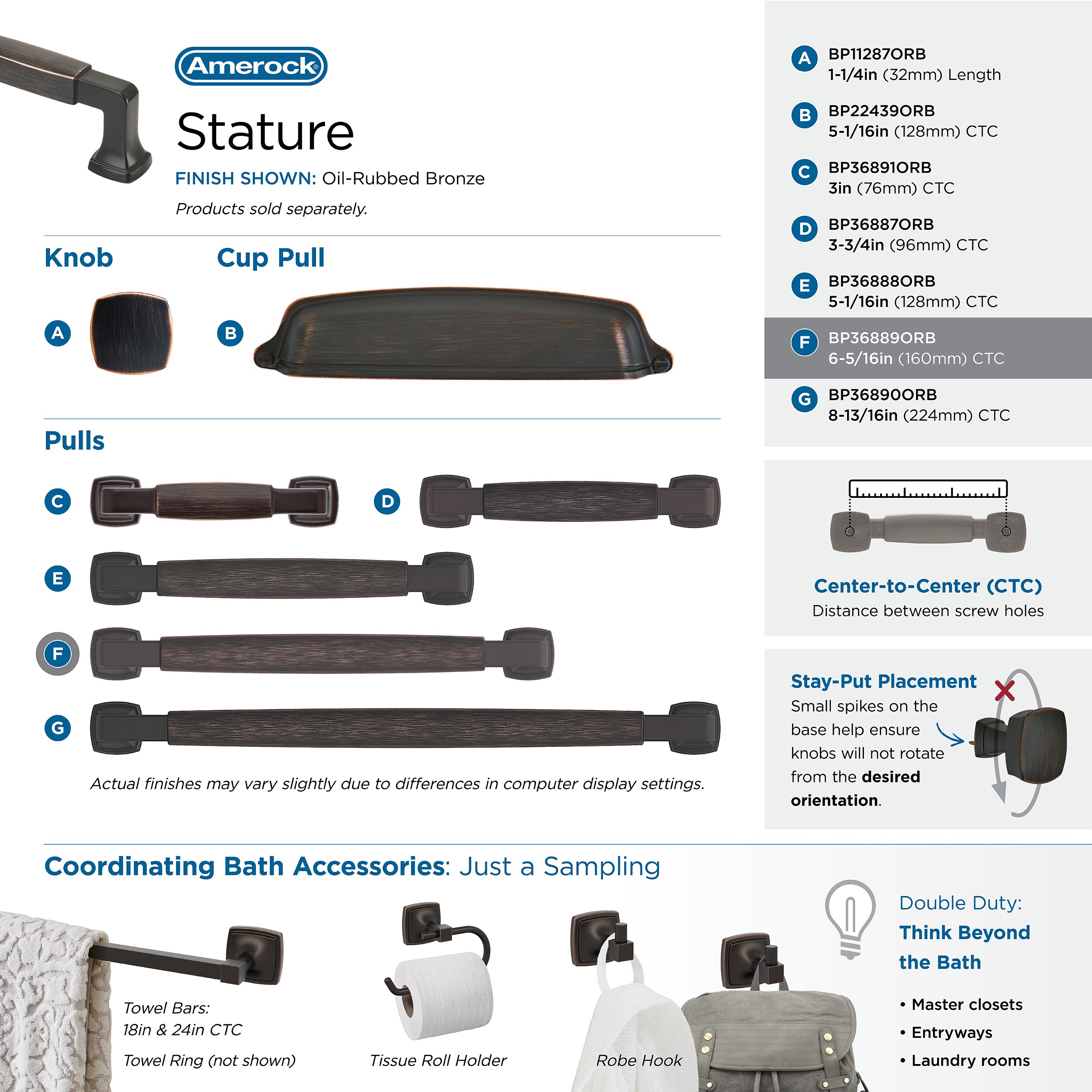 Amerock BP36889ORB Cabinet-Pulls - View #6