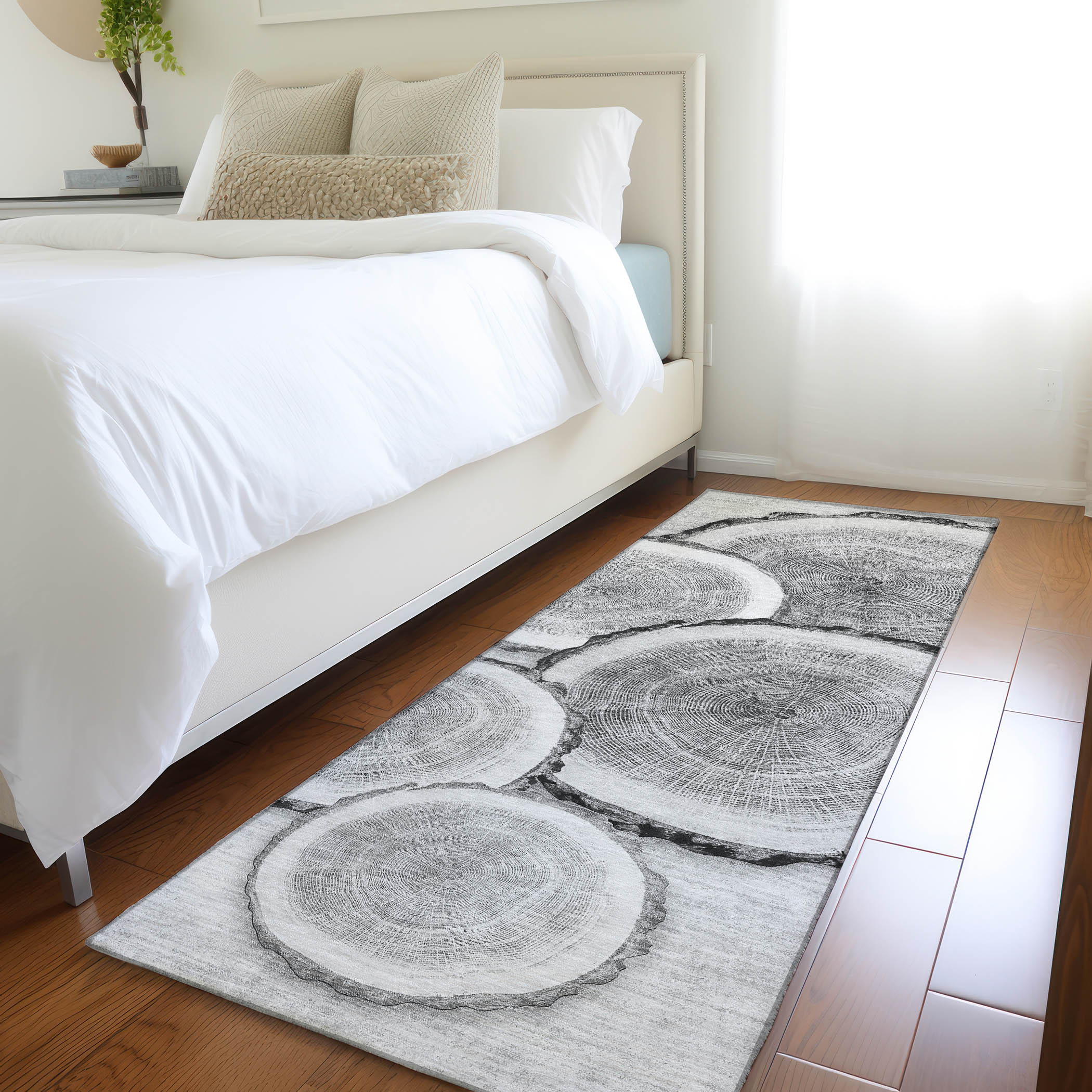Addison Rugs ACN575GY2X8 Chantille ACN575GY 2 x 7 (ft) Polyester Gray Rectangular Indoor/Outdoor Geometric Machine washable Area rug