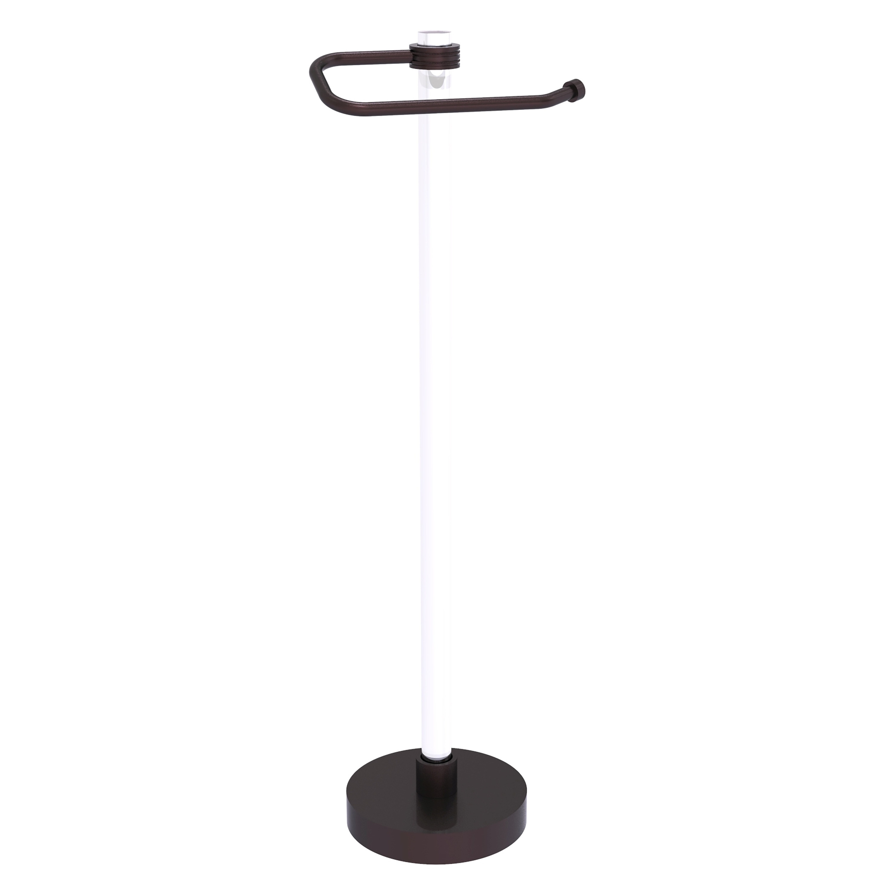 Allied Brass CVTS-25D-ABZ Clearview Antique Bronze Freestanding Single post Toilet Paper Holder 1 -Rolls with Storage