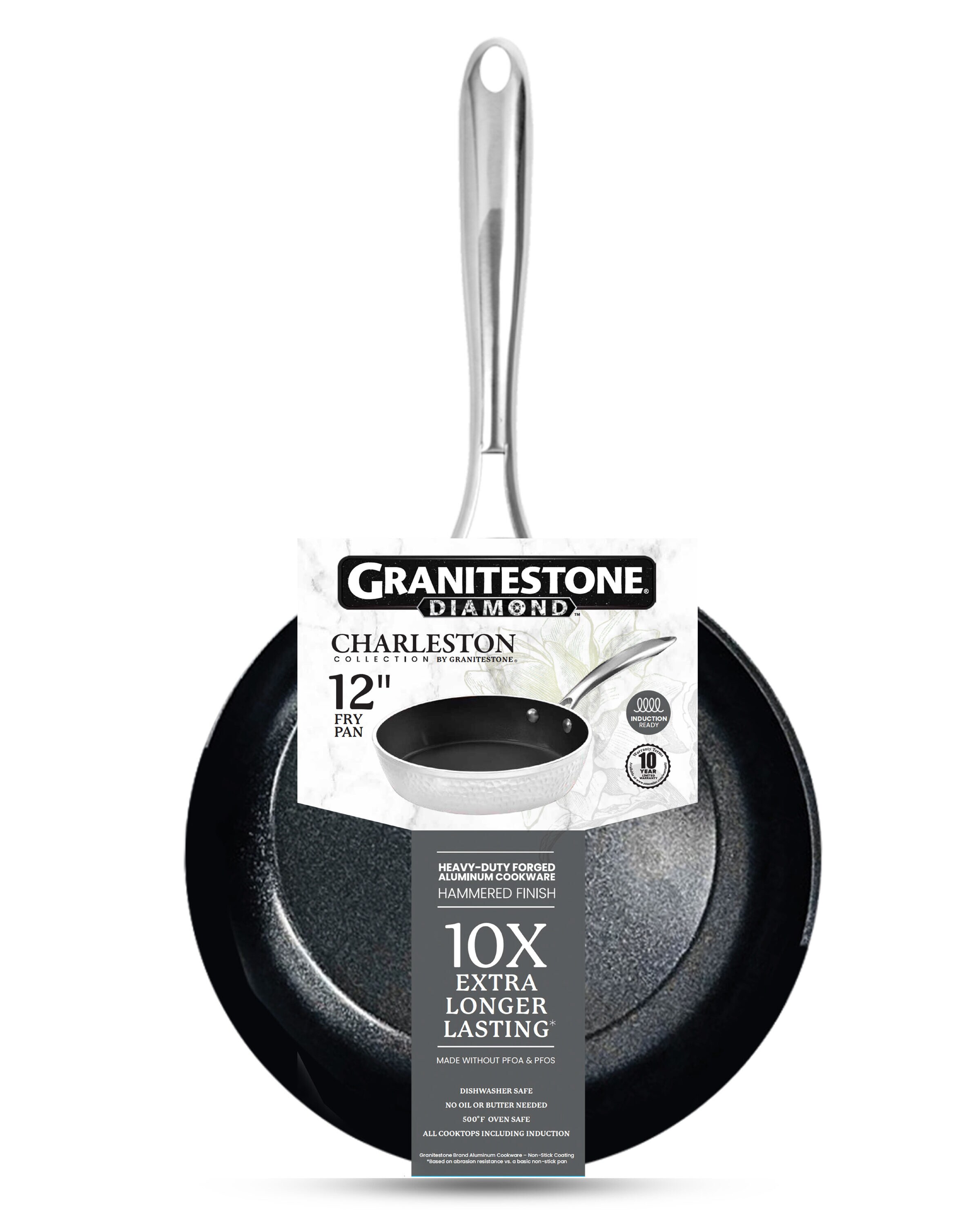 Granitestone Charleston Collection Hammered 12' Non-Stick Frying