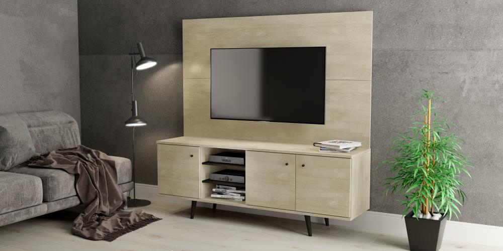 International Home INIC277-1603AL Midtown Concept Modern/Contemporary Sand TV Stand (Accommodates TVs up to 70-in)