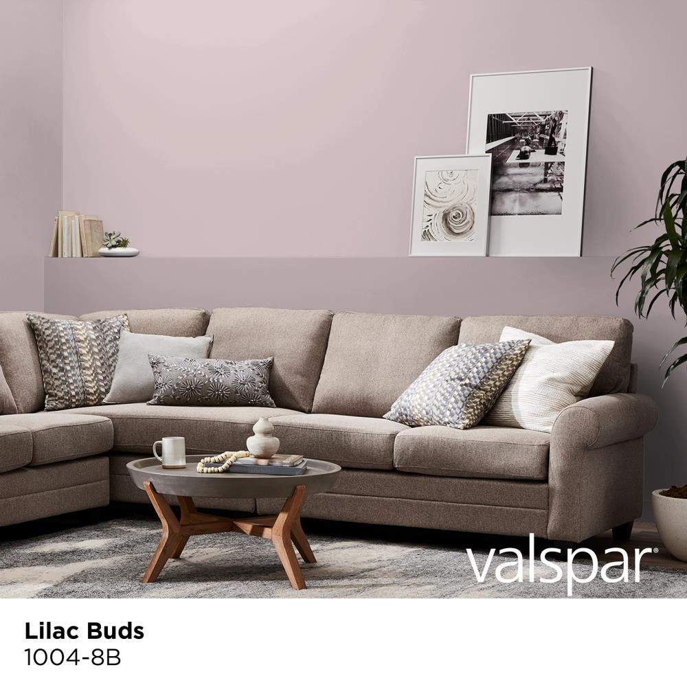 Valspar Ultra Semi gloss Lilac Buds 1004 8b Latex Interior Paint Primer 5 Gallon 1004 8B 935310 at Lowes