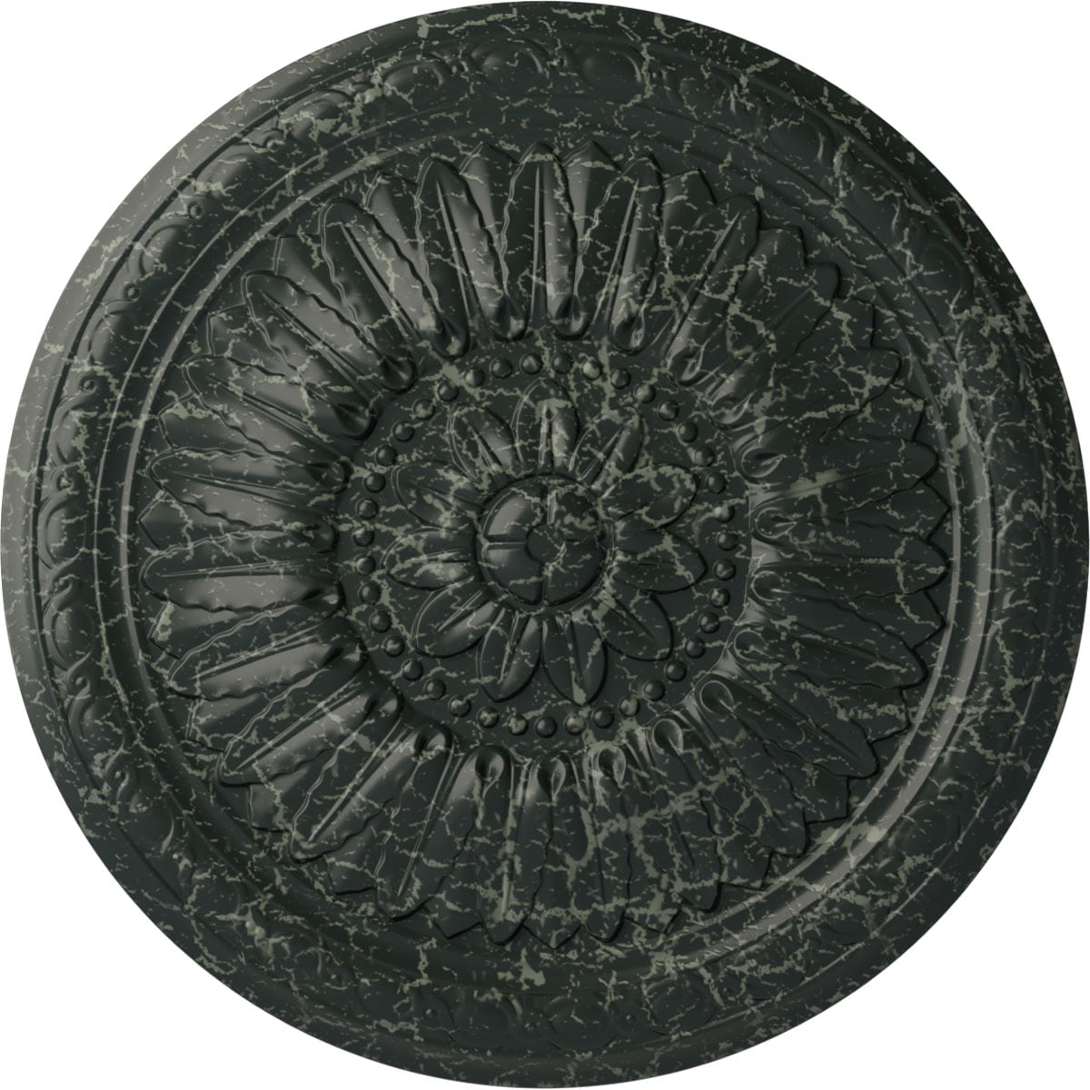 Ekena Millwork CM24TEPTC Temple 24-in W x 24-in L Painted Turtle Crackle Polyurethane Whole Ceiling Medallion