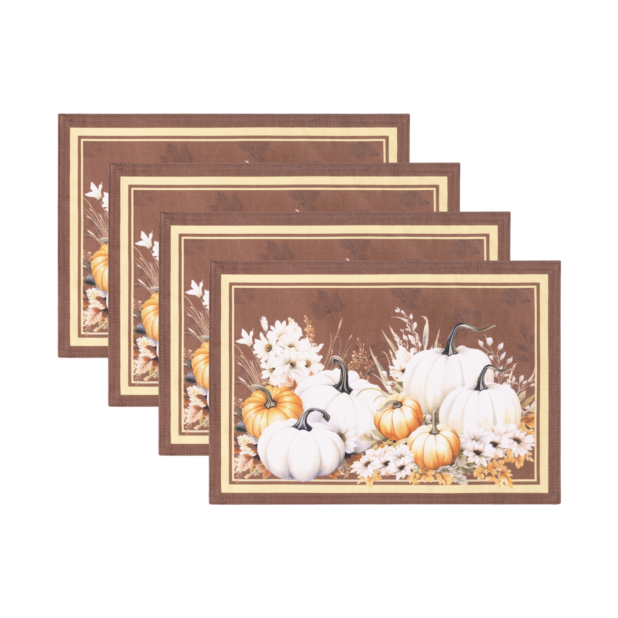 Elrene Home Fashions 194590285722 Wheatland Harvest Fall 4 -Pack Multicolor Polyester Rectangle Placemats
