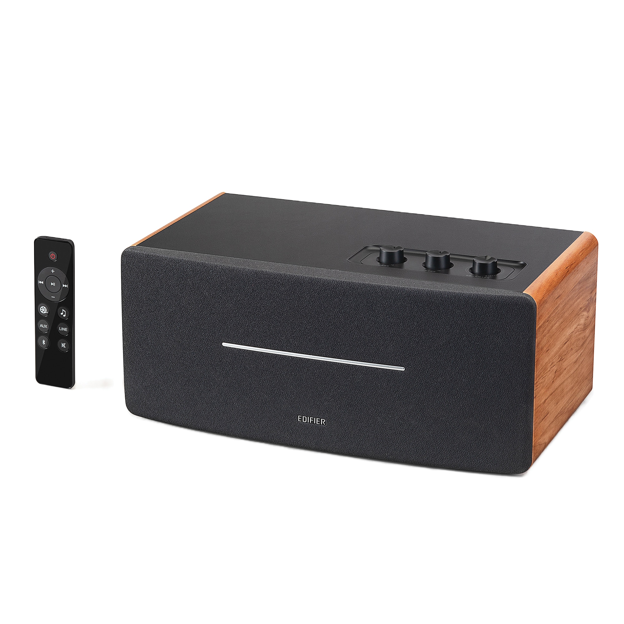 Edifier EEC4005268 E12 Desktop 70 -Watt Bluetooth Indoor Bookshelf Speaker in Brown 1 Speaker Set