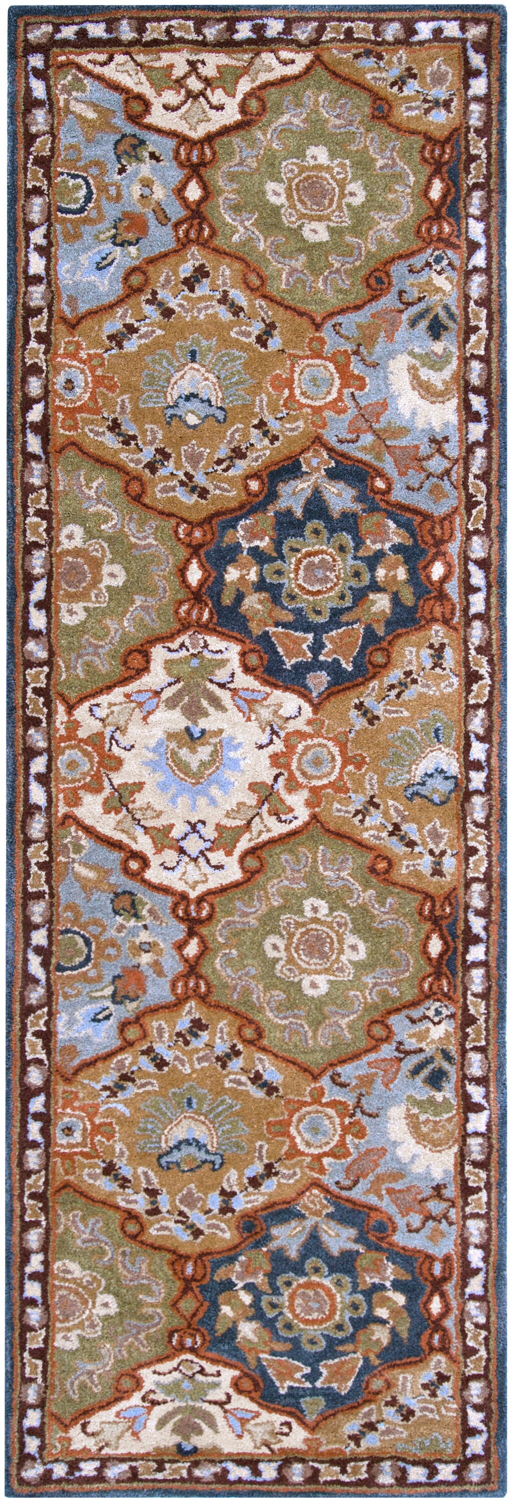 Surya CAE1032-268 Caesar 2 x 8 Wool Blue Indoor Trellis Oriental Runner Rug