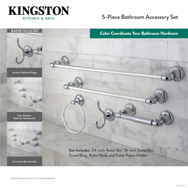 Kingston Brass 5-Piece Classic Decorative Bathroom Hardware Set Kingston Brass 5-Piece Classic Decorative Bathroom Hardware Set