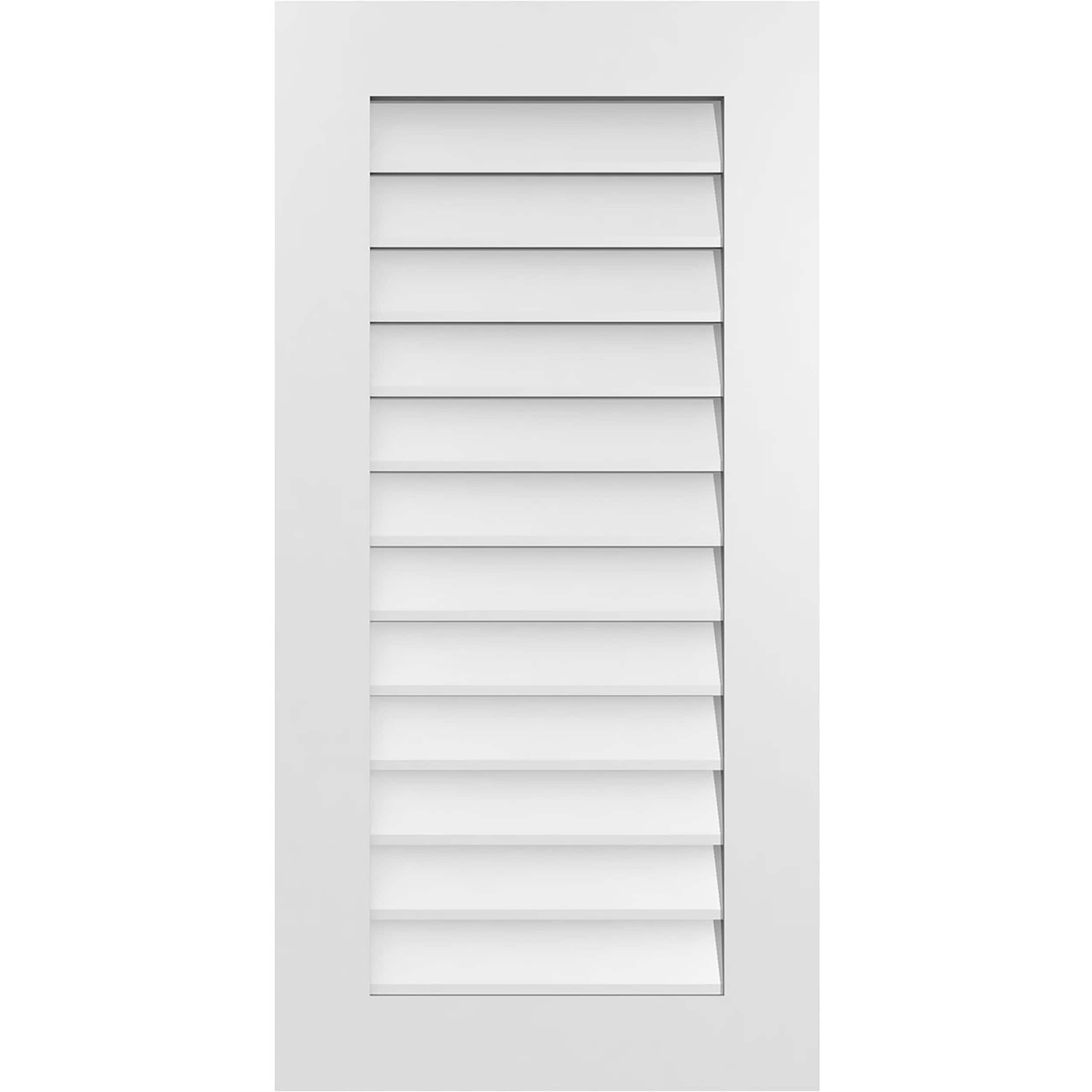 Ekena Millwork GVPVE20X4001SN 20-Inches x 40-Inches Off-white Rectangle PVC Gable Louver Vent