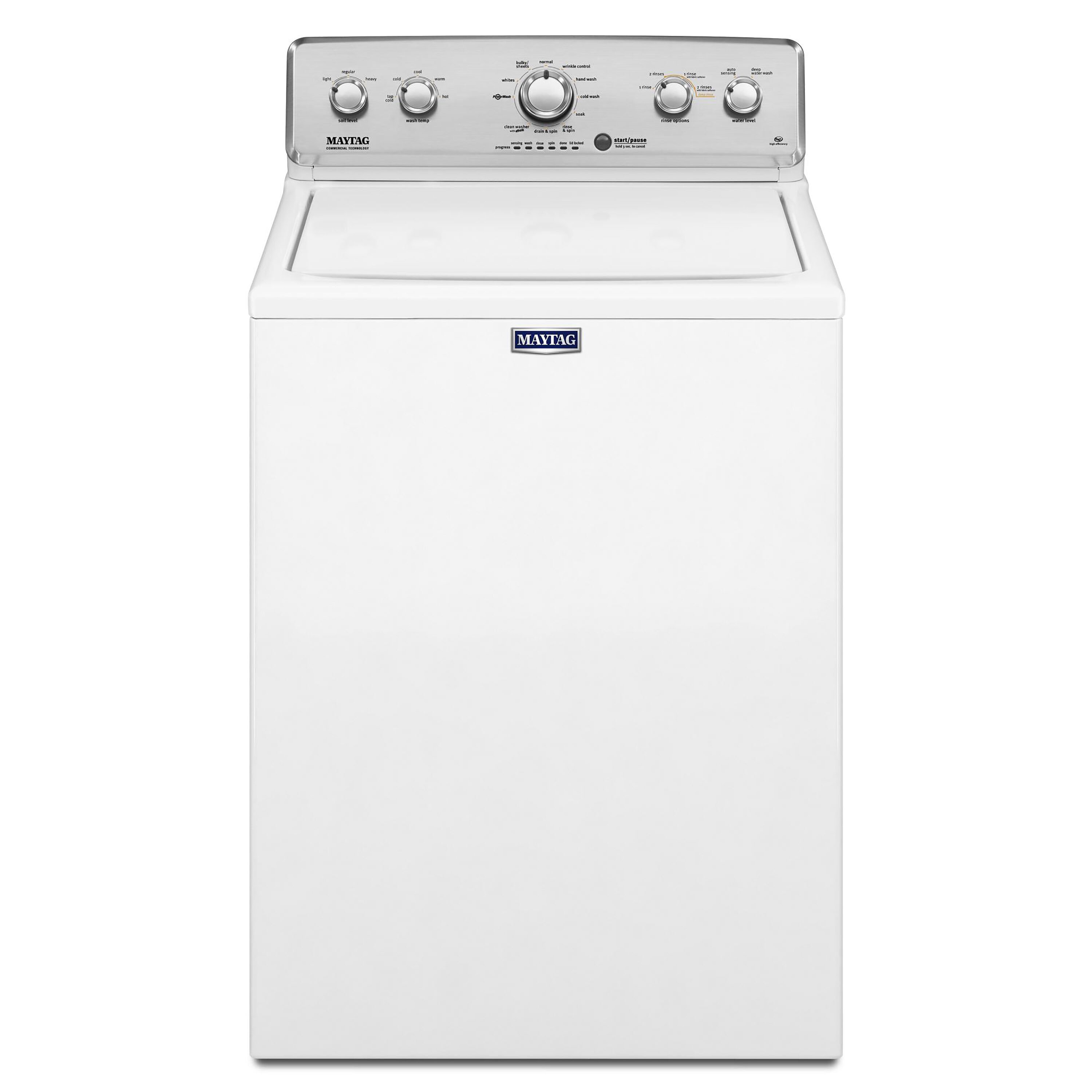 4.2-cu ft High Efficiency Agitator Top-Load Washer (White) Stainless Steel | - Maytag MVWC565FW