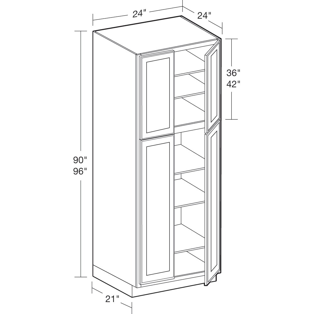 Norfolk Assembled 24 in. W x 90 in. H x 24 in. D Plywood Pantry Cabinet in Painted White