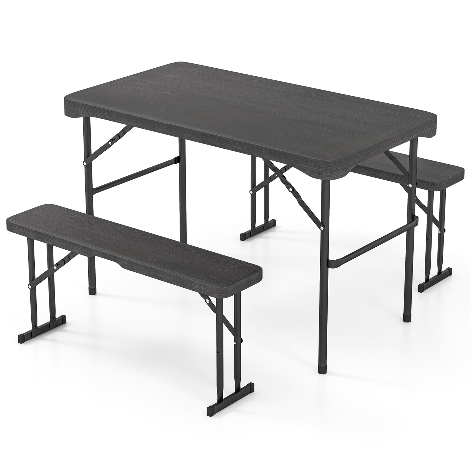 LIVIZA TDS11837BK 23.5-in Black Plastic Rectangle Folding Picnic Table