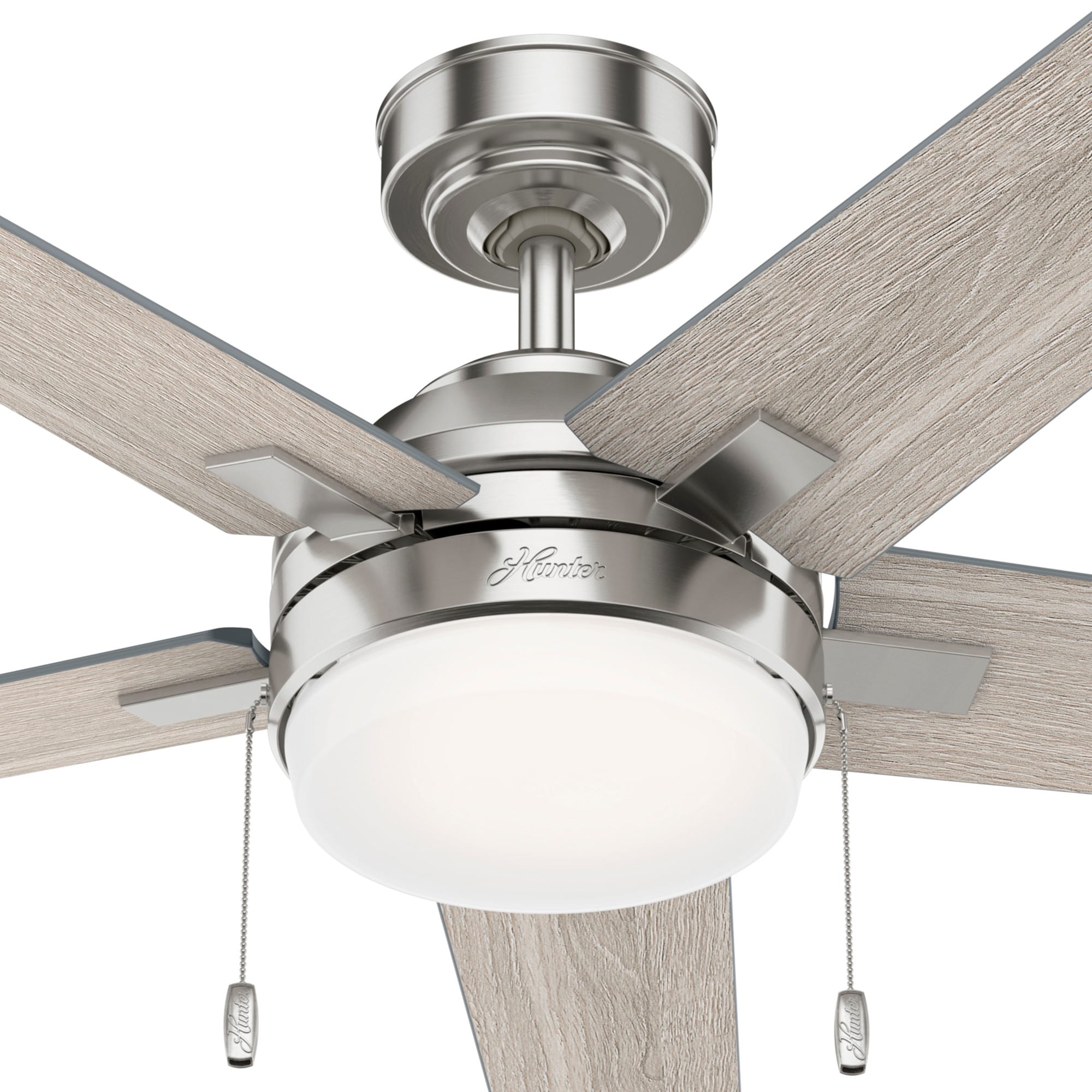 Hunter Bartlett 52 in Brushed Nickel Indoor Ceiling Fan with Light