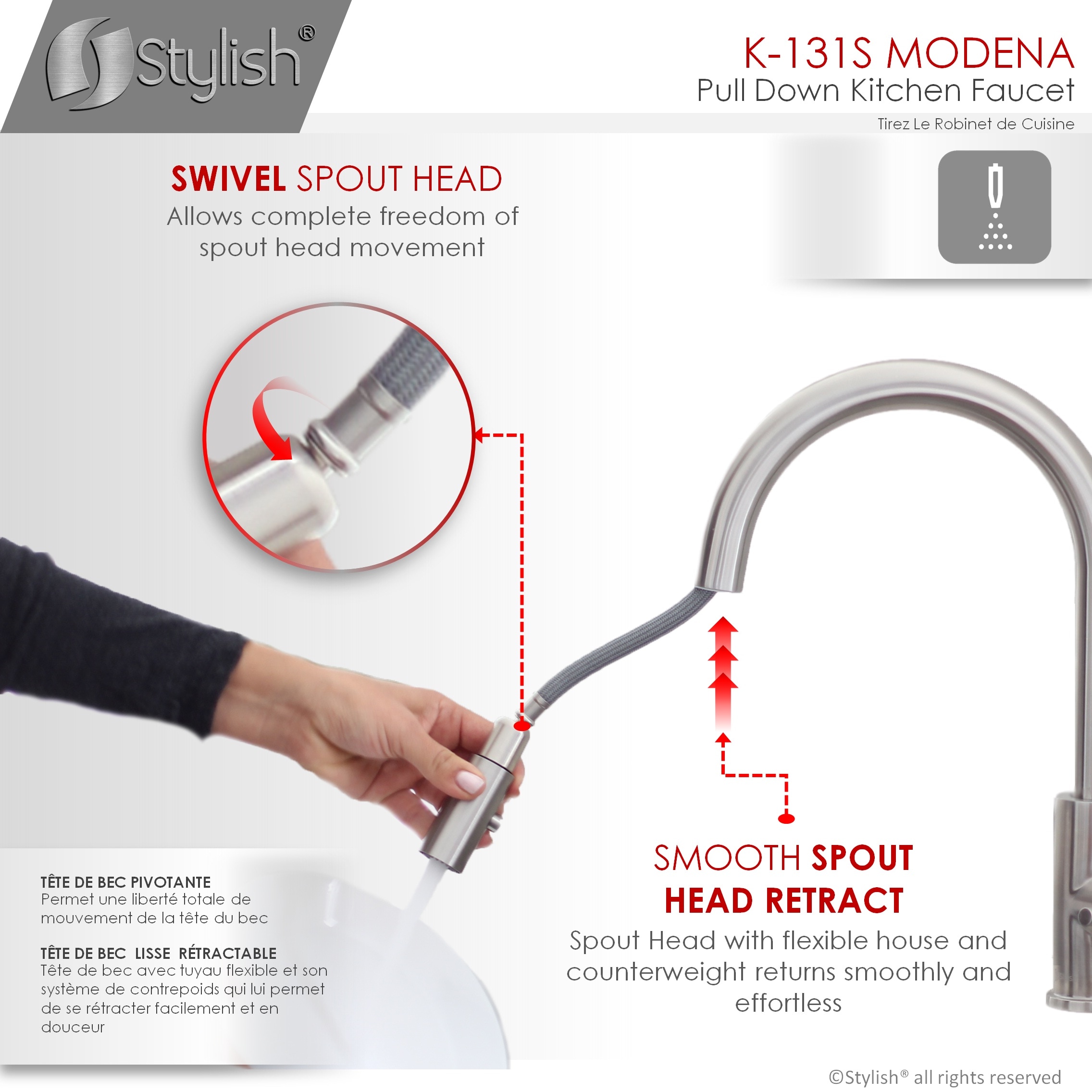Stylish K-131S Kitchen-Faucets - View #8
