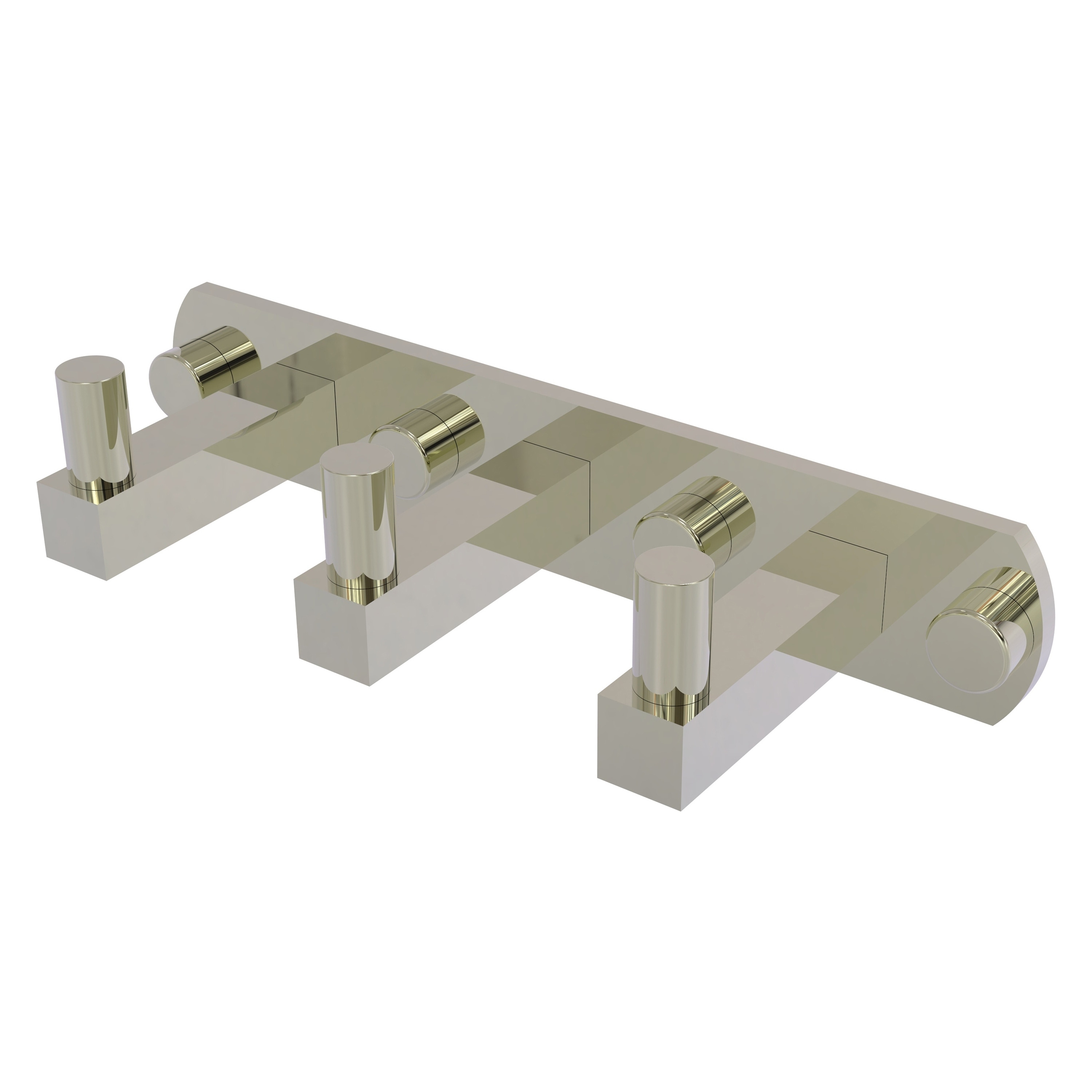 Allied Brass MT-20-3-PNI Montero Polished Nickel Triple -Hook Wall mount Towel Hook