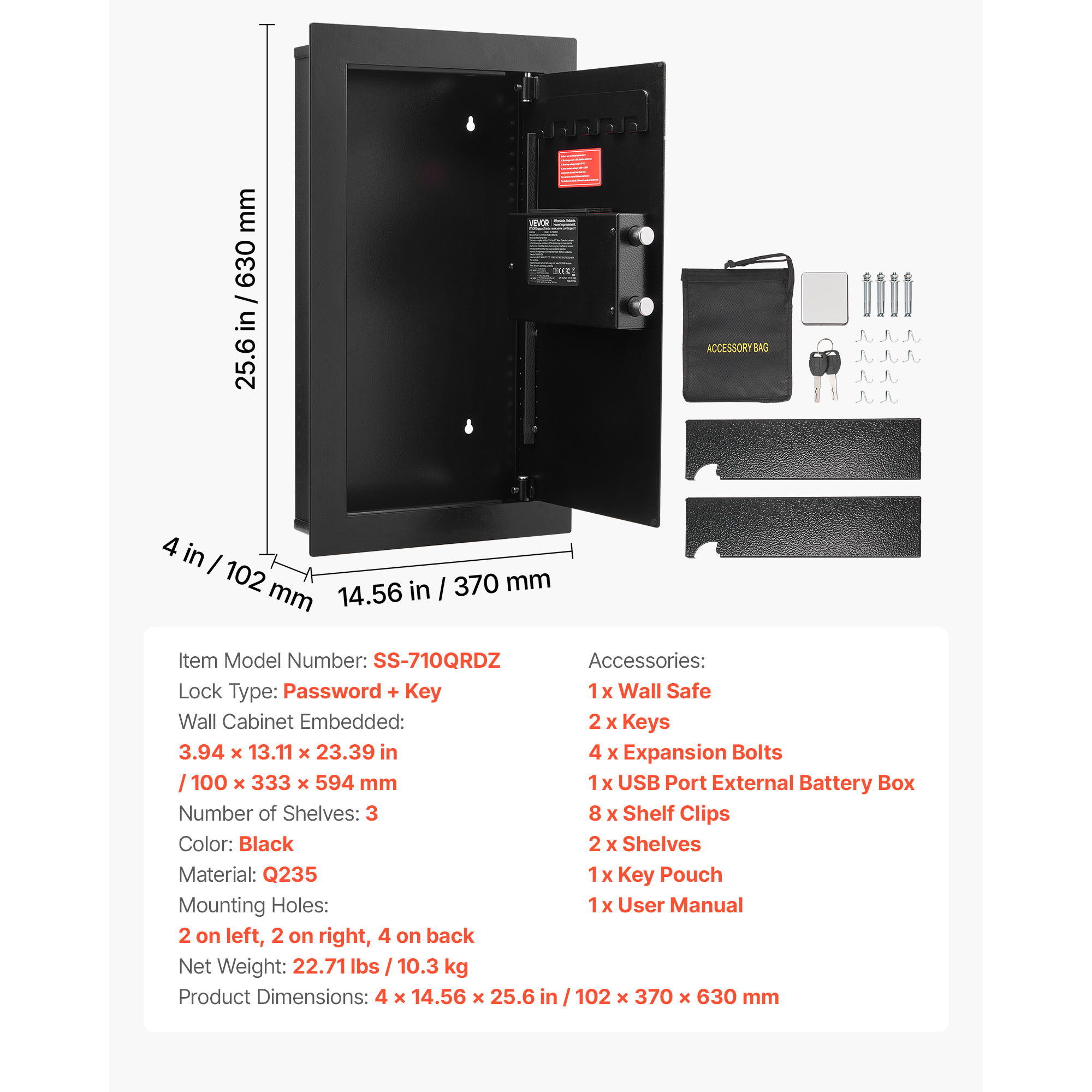 VEVOR BGBXJ4145625LE5K90V9 Floor-Wall-Safes - View #8