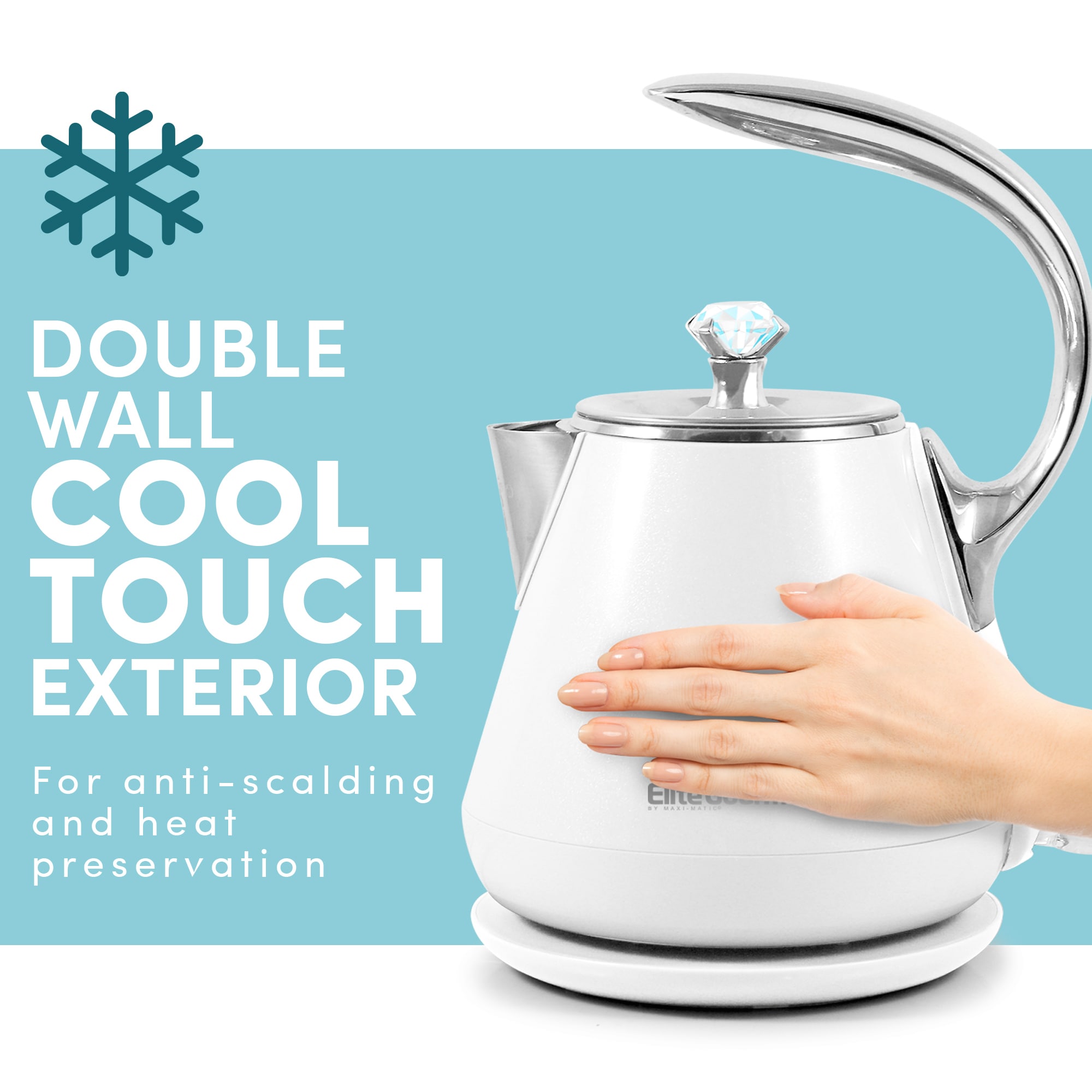 Elite White 5-Cup Corded Electric Kettle in the Water Boilers & Kettles  department at