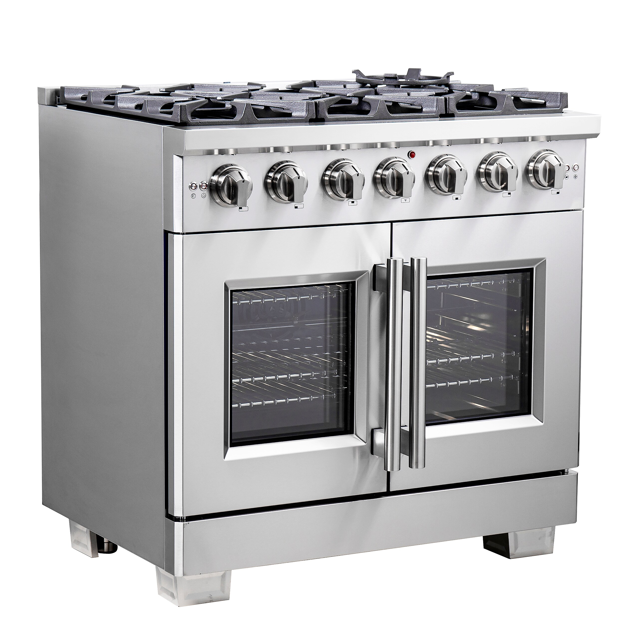  FORNO Galiano Full Gas 36 Inch. Freestanding Range with 6  Sealed Burners Cooktop - 5.36 Cu. Ft. Convection Oven Capacity - Stainless  Steel Heavy Duty Cast Iron Grates. : Appliances