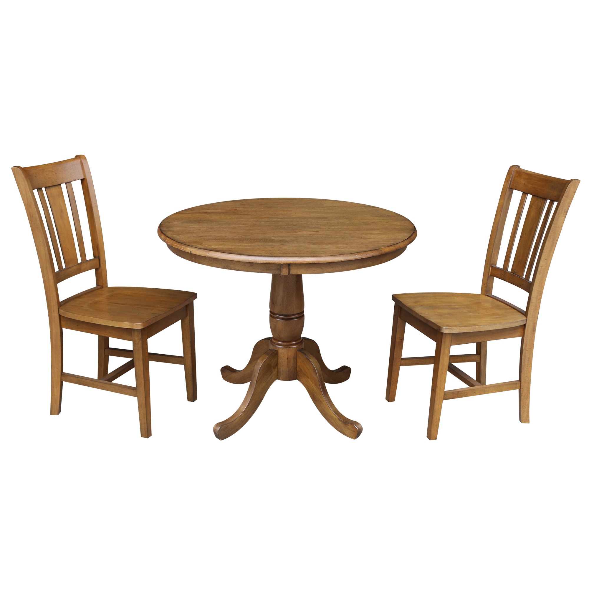 International Concepts K59-36RT-C10-2 Pecan Casual Dining Room Set with Round Table ( Seats 2 )