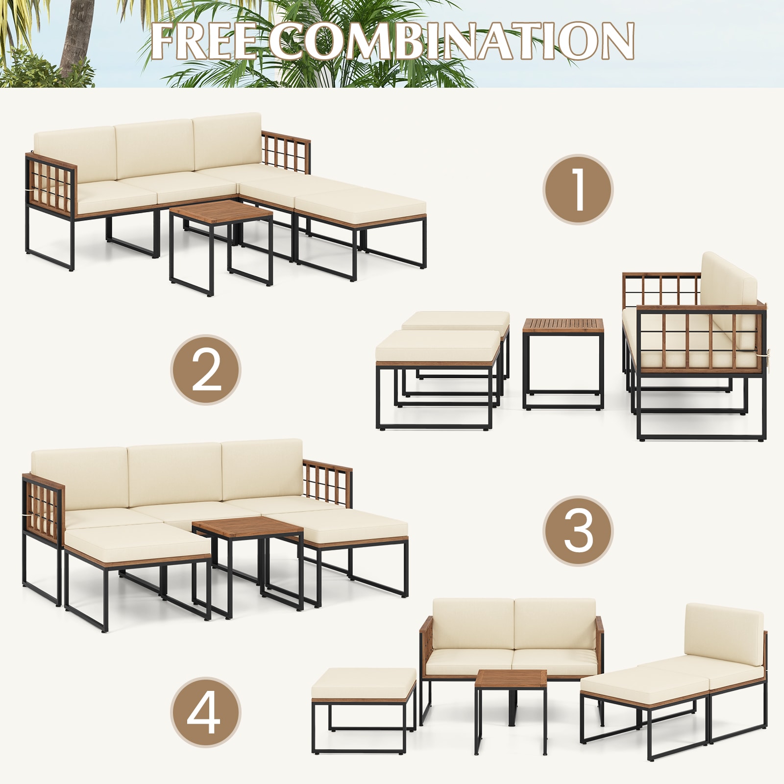 Forclover HYFW-666BN+ Patio-Conversation-Sets - View #7
