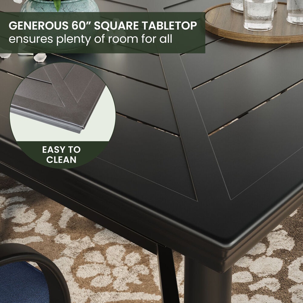 Hanover MCLRDN9PCBRSW8-NVY Patio-Dining-Sets - View #3