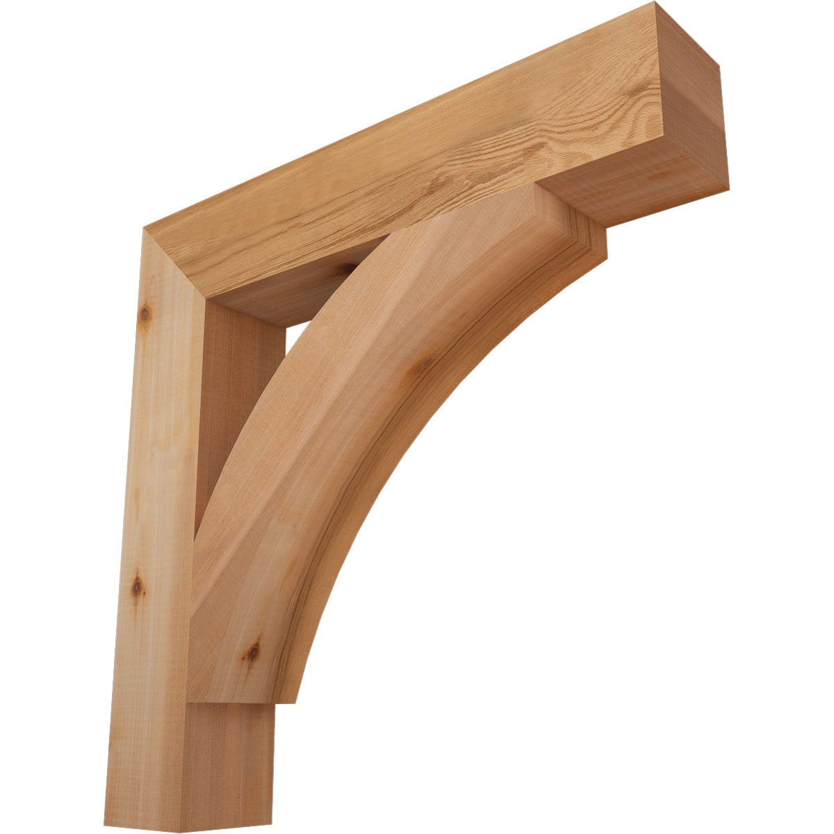 Ekena Millwork BKT04X22X22THR05SWR Thorton block smooth 3-1/2-in x 22-in x 22-in Western red cedar Brown Wood Standard bracket