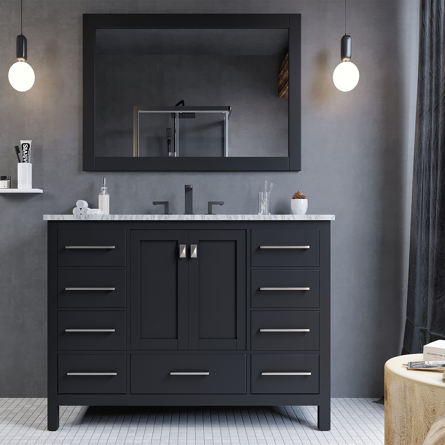 42 black shop bathroom vanity