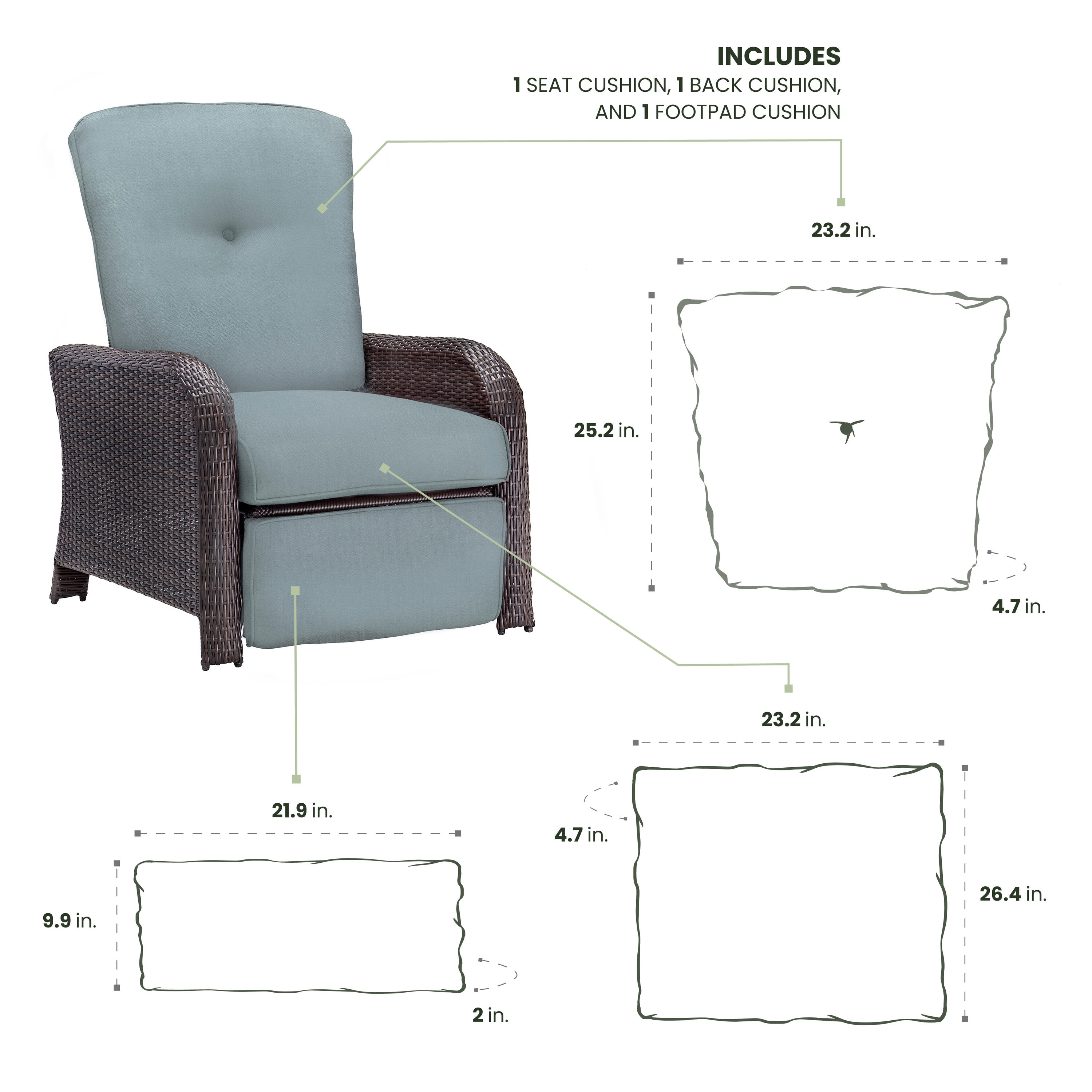 Hanover STRATHRECCUSH-BLU Patio-Furniture-Cushions - View #3