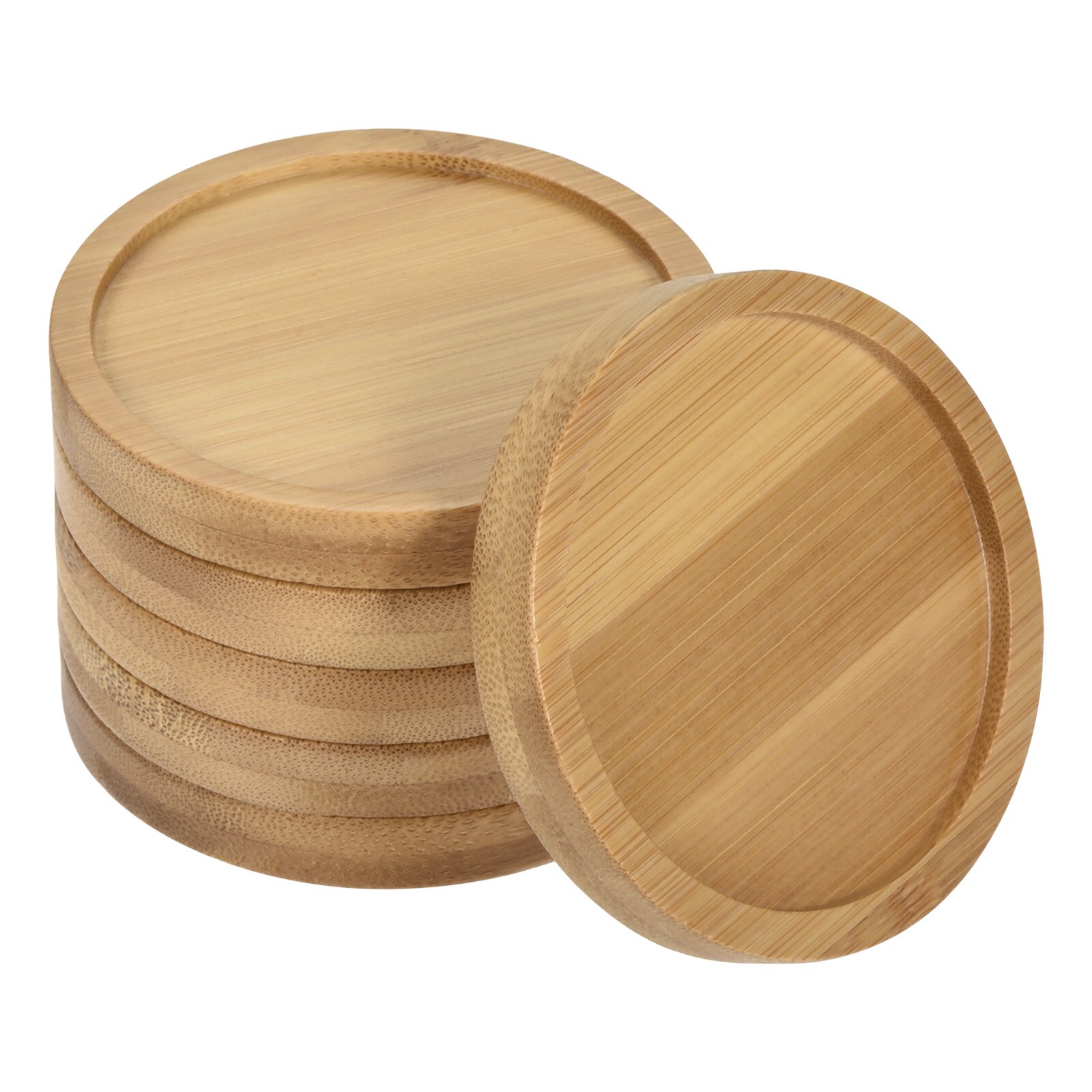 PATIKIL Plant Pot Saucer 6 Pack 3 Inch OD Bamboo Round Flower Drip Tray ...