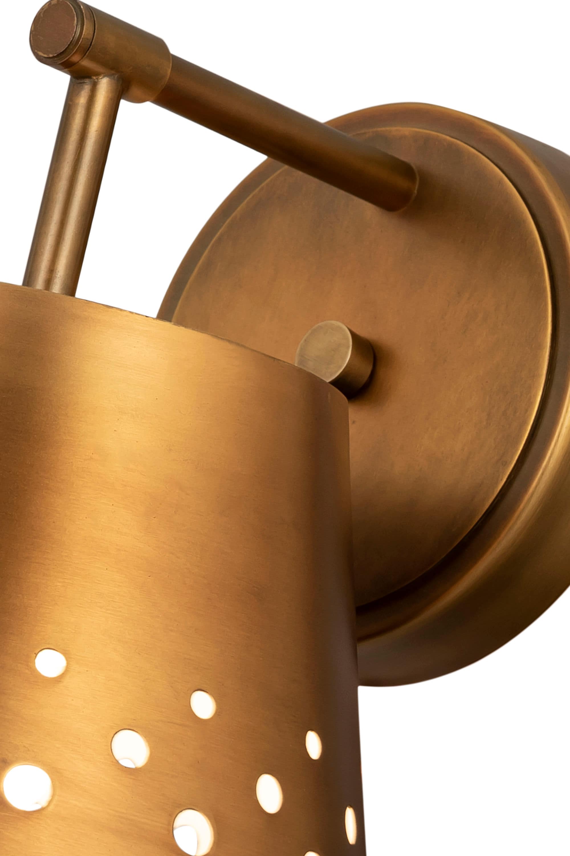 Katie 9" Rubbed Brass Dimmable Wall Sconce with Conical Shade