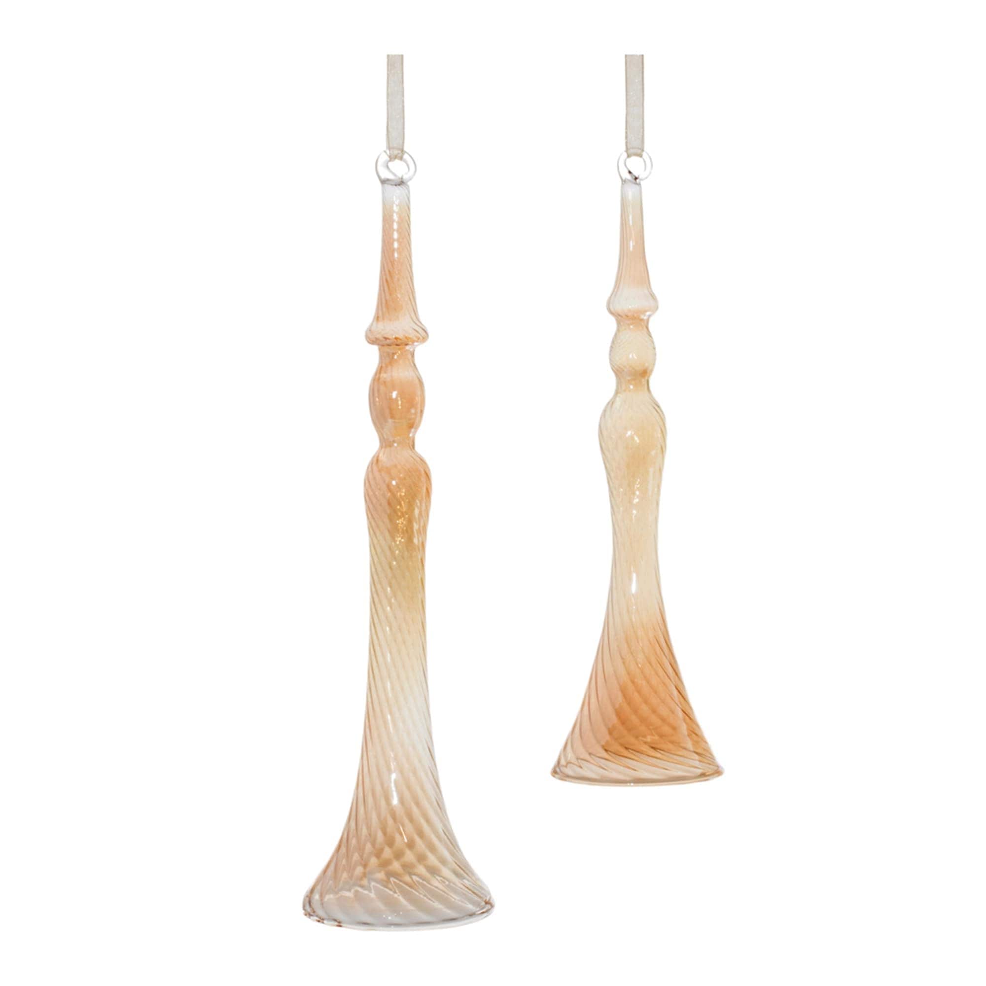 Melrose International 90669DS Ornament (Set of 2) 8H 10H Glass