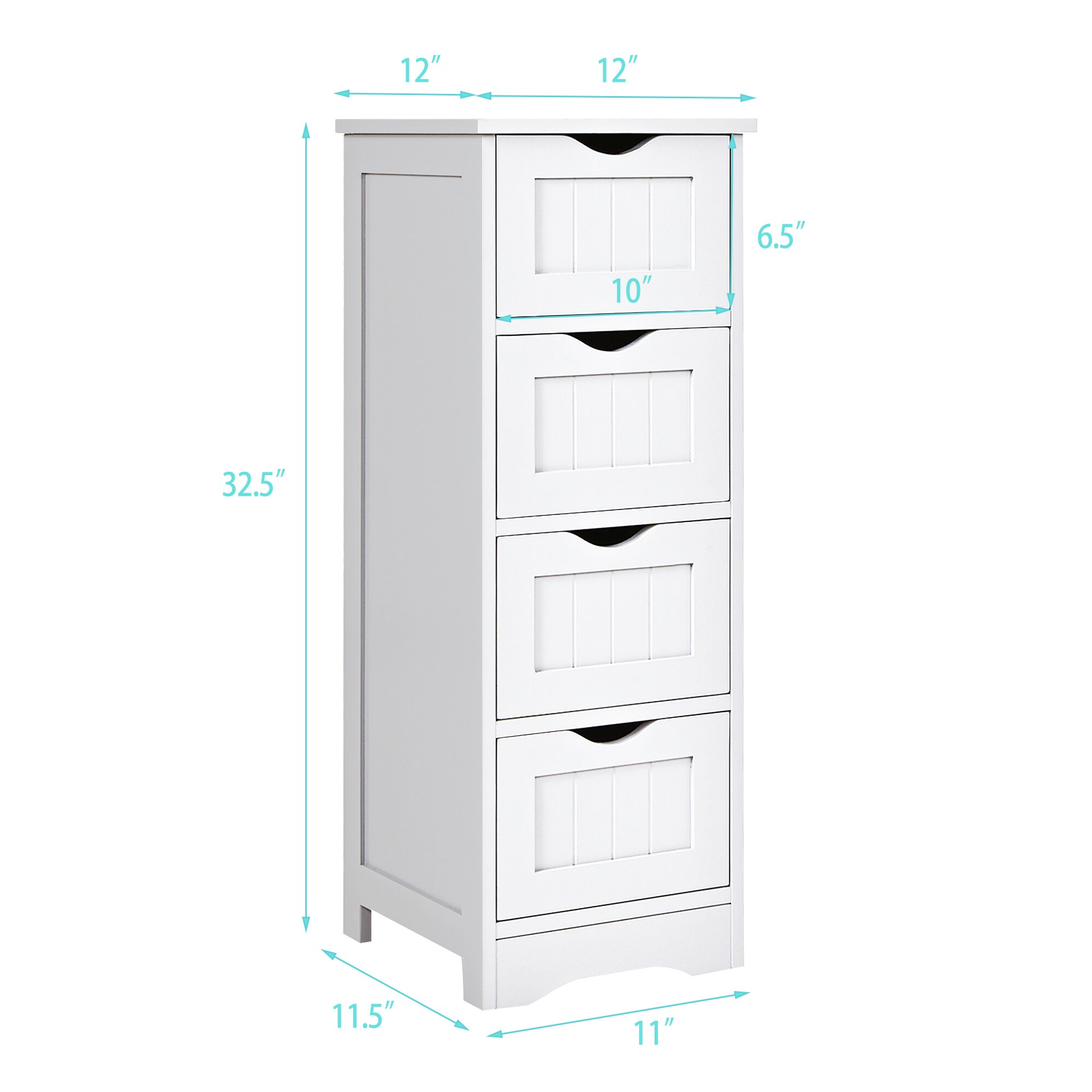 WELLFOR OUJ66969WH Linen-Cabinets - View #3
