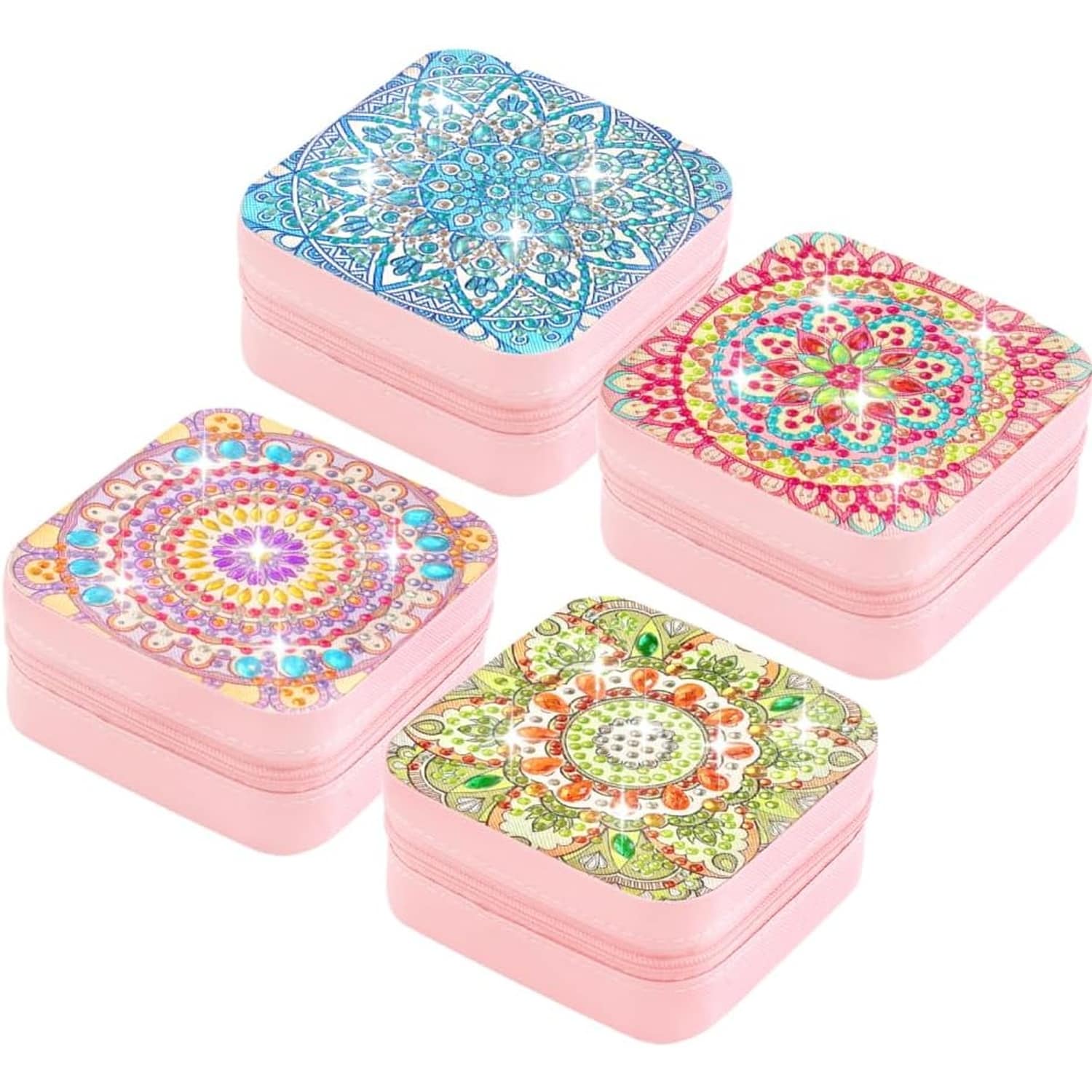 GAOMON Diamond Art Jewelry Organizer Box DIY Mandala Storage Case PU Leather Ring Necklace Bracelet Holder Portable Jewelry Storage Gift Set