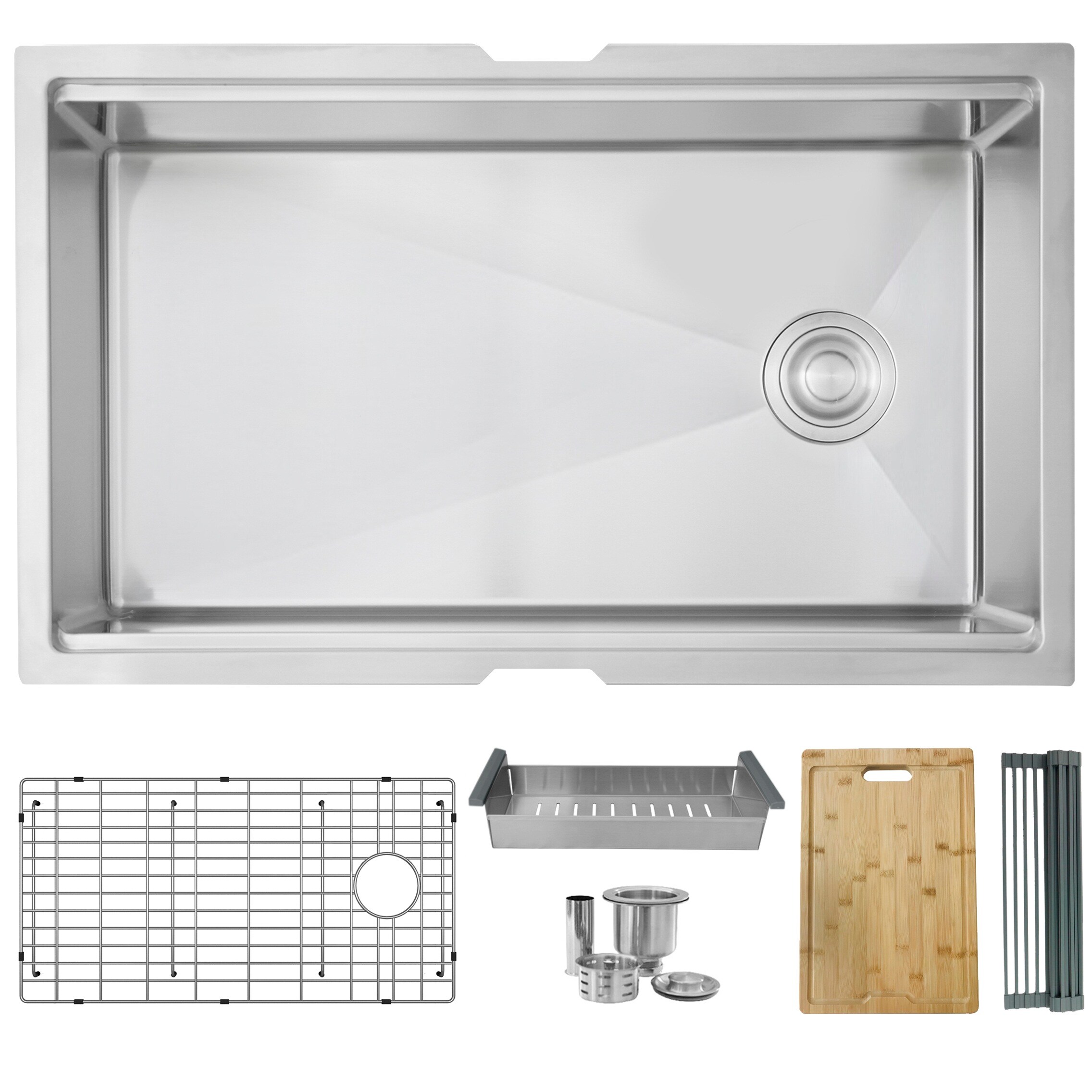 Versa 33'' Stainless Steel Single Bowl Workstation Sink with Accessories