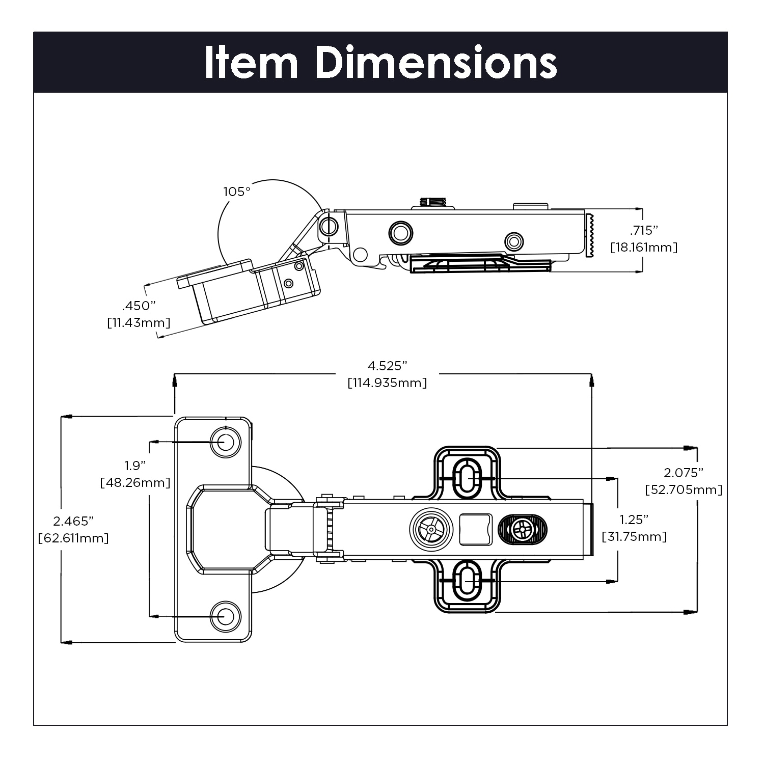 Hickory Hardware P5305-14-10B Cabinet-Hinges - View #5