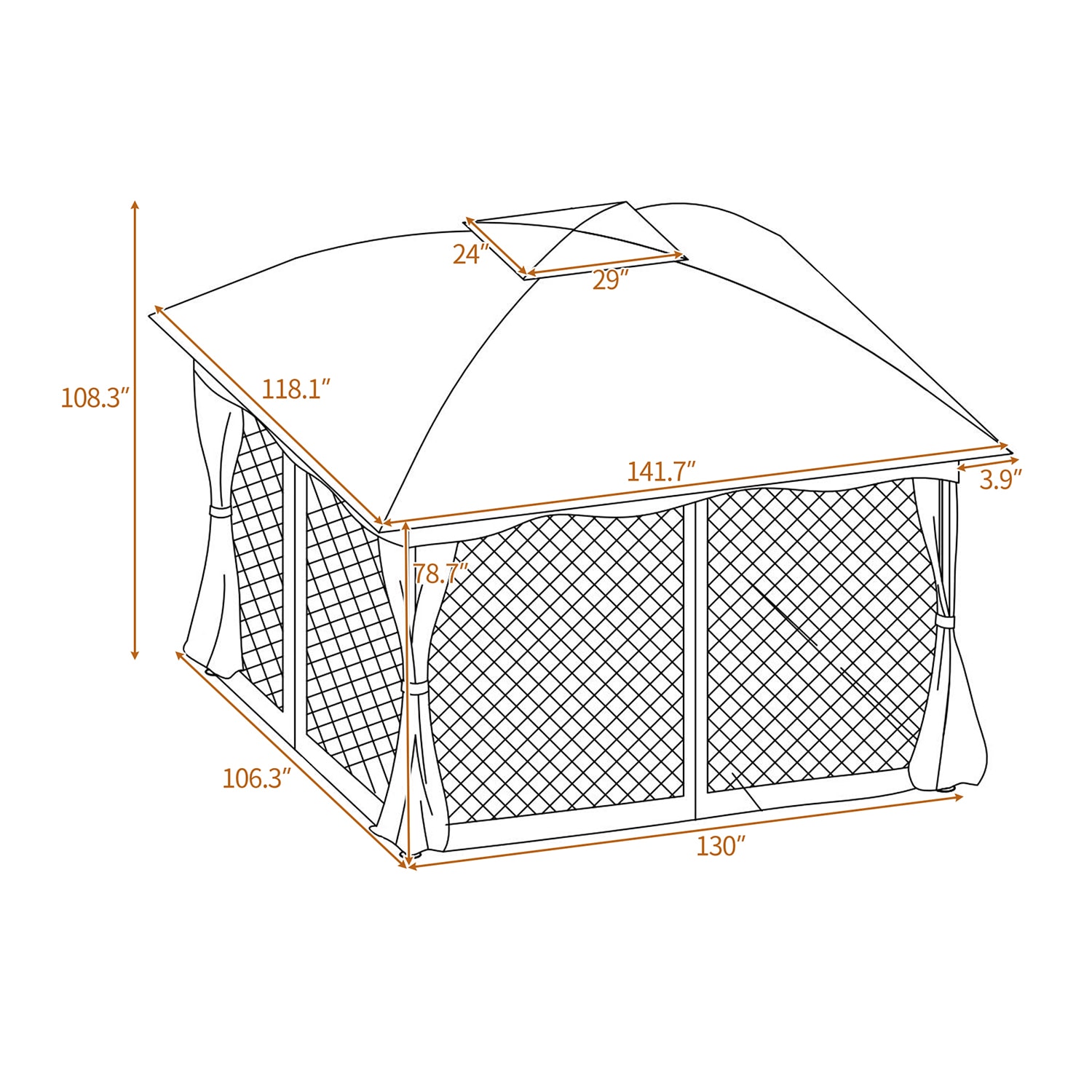 SINOFURN SYA020159BG Wood-Resin-Gazebos - View #13