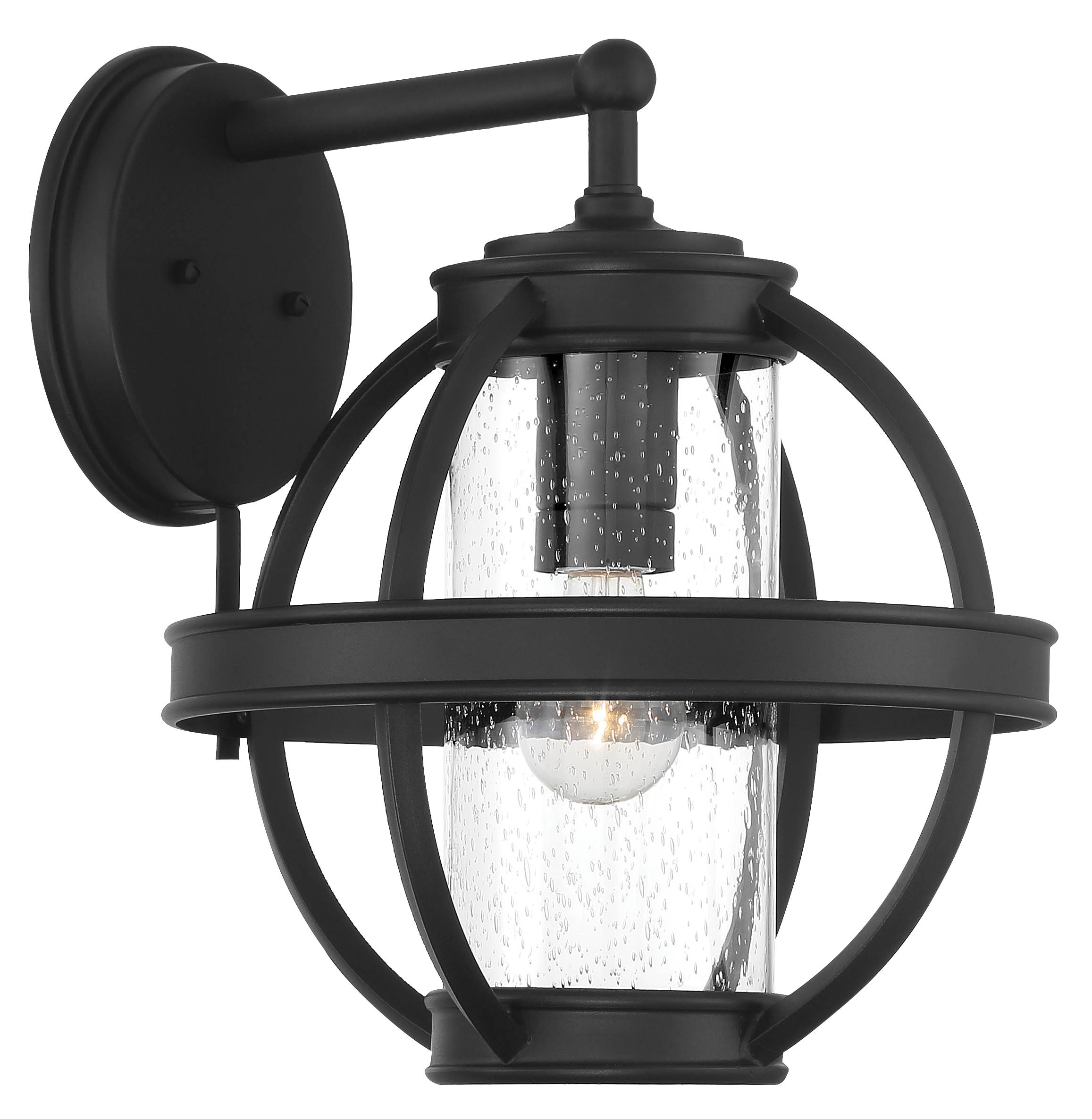 Minka Lavery 73133-66 Cumberland Court 1 -Light 15.63-in H Matte Black Hardwired Outdoor Wall Light
