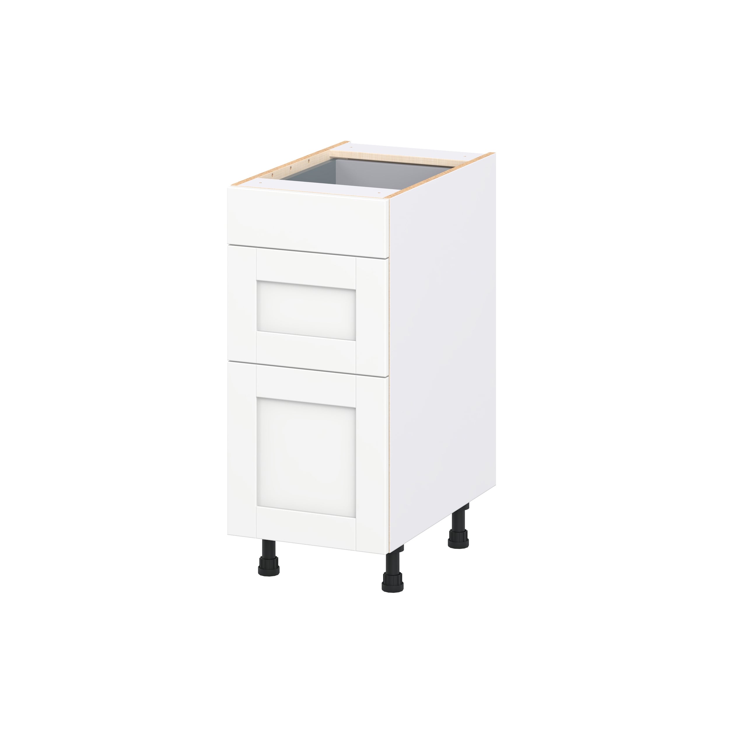 Hugo&Borg DSB3D15-RM Rosemont 15-in W x 34.5-in H x 24.5-in D Bright White 3 -Drawers Drawer Base Fully assembled Cabinet Shaker