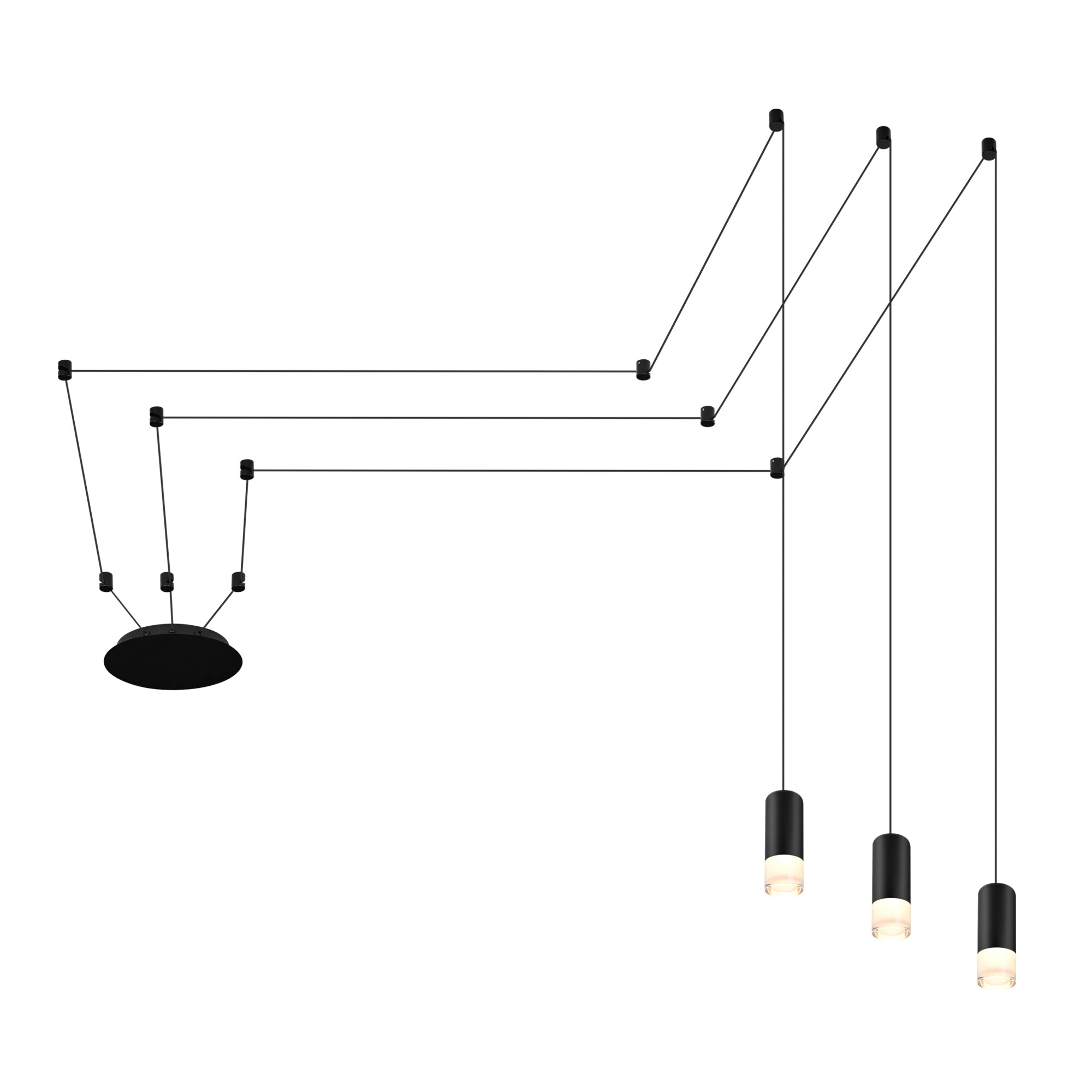 VONN Lighting VECF48003BL Expression 3-Light 11-in Black LED Semi-flush Mount Light ENERGY STAR