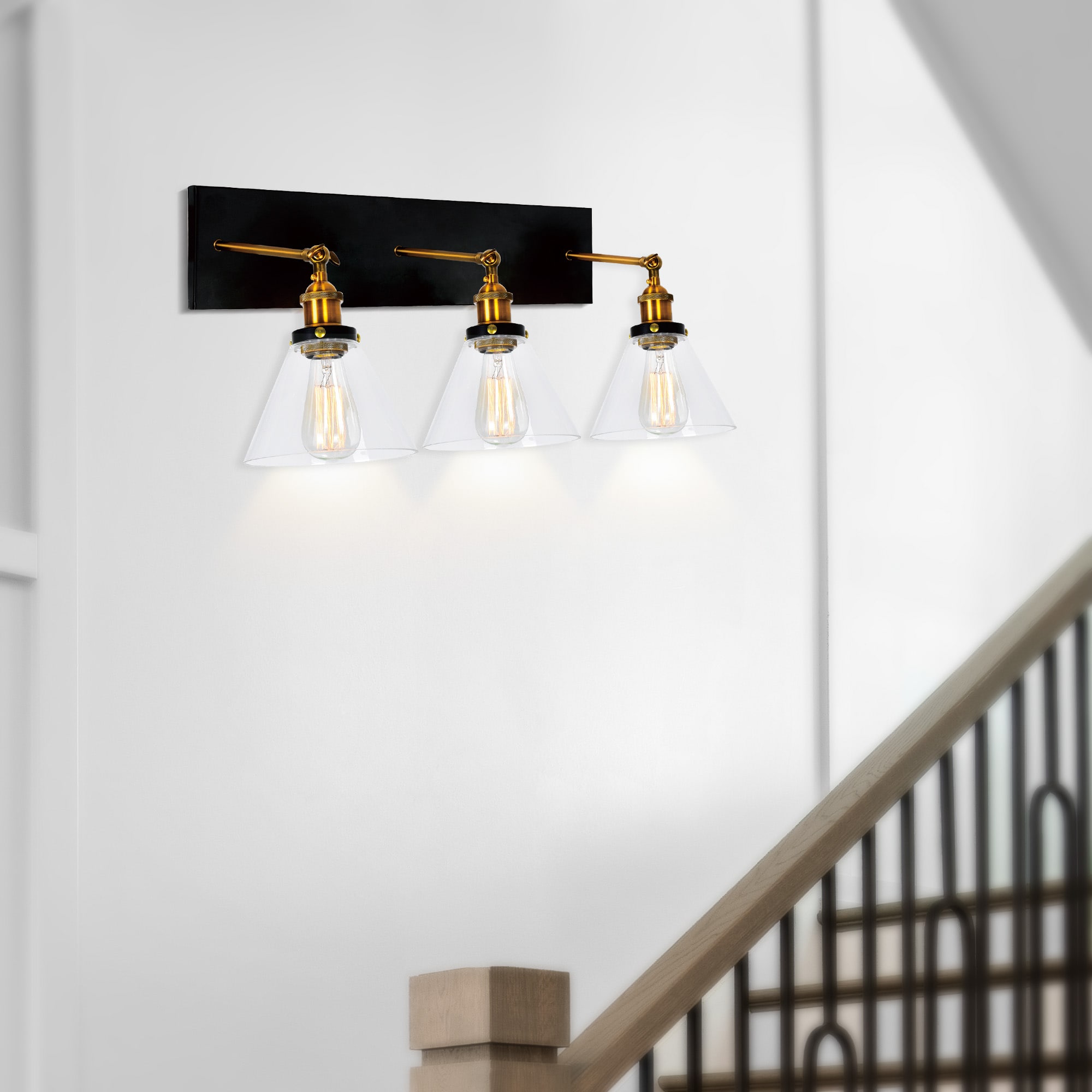 CWI Lighting 9735W24-3-101 Eustis 24-in W 3 -Light Multiple finishes Multiple colors Rustic Wall Sconce