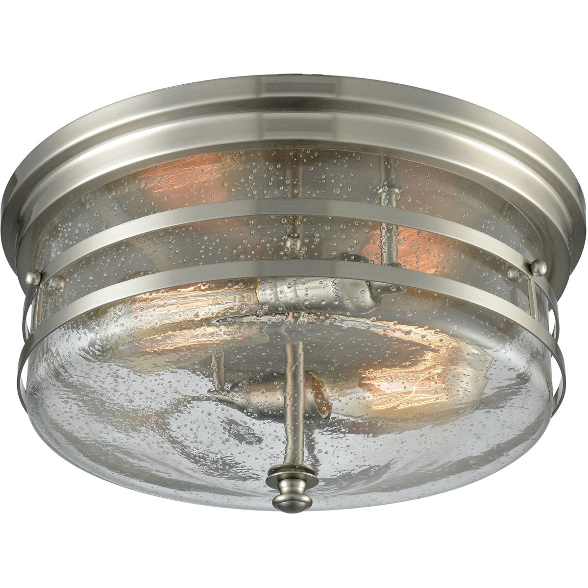 Atlas Lighting and Home - CL11495-NK Port O'Connor Flush Mount Satin Nickel