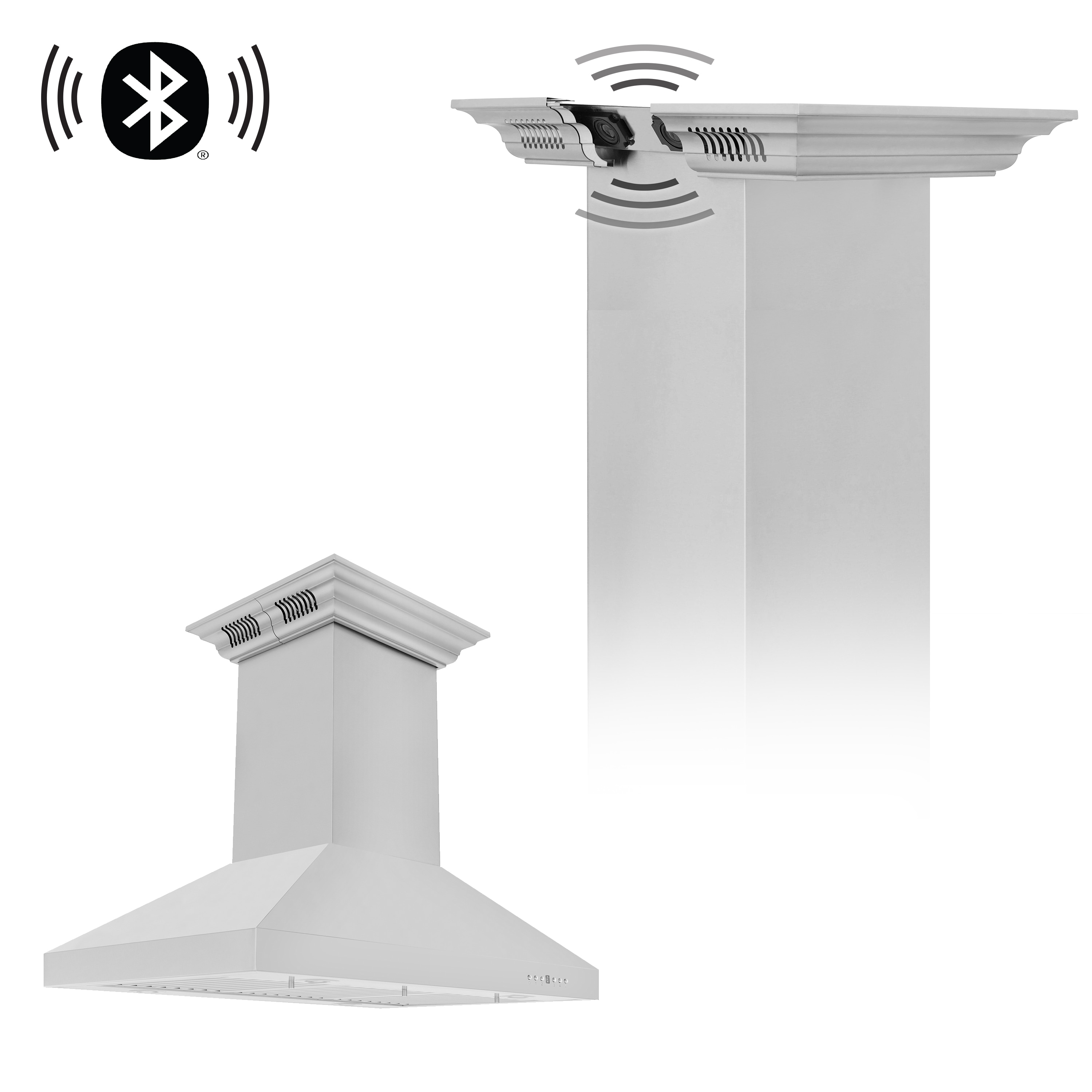 ZLINE KITCHEN & BATH KL3ICRN-BT-30 30 inch Ducted 400-CFM Stainless Steel Smart Compatible Island Range Hood