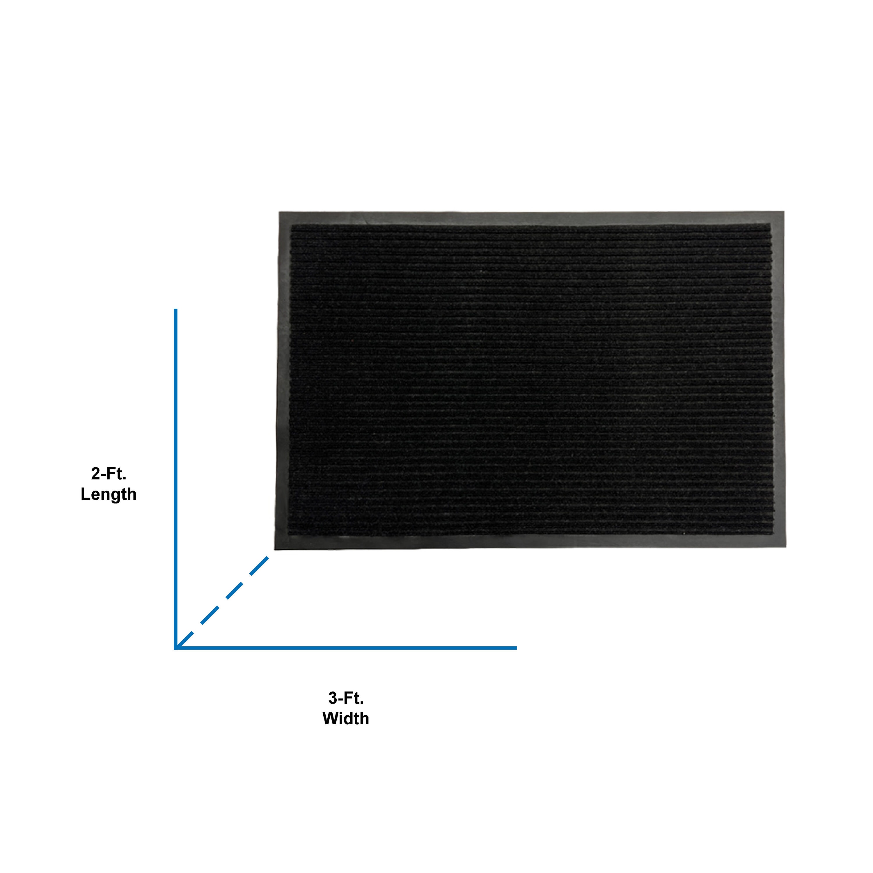 Project Source 2-ft x 3-ft Black Rectangular Indoor Utility Mat in