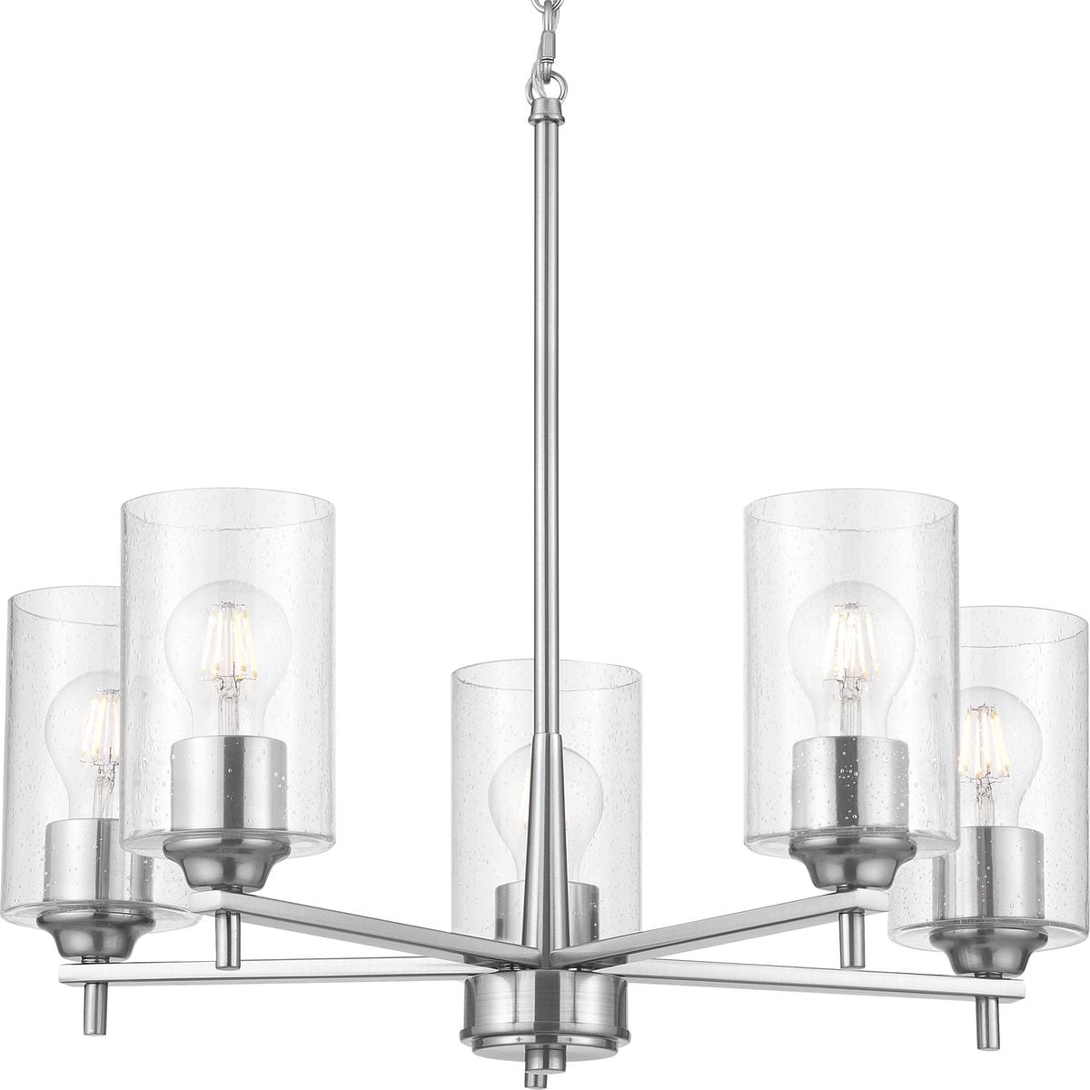 Progress Lighting P400330-009 Morehouse 5 -Light Brushed Nickel Transitional For Use in Bedrooms, Dining Rooms, Foyers, Kitchens, Living Rooms Chandelier