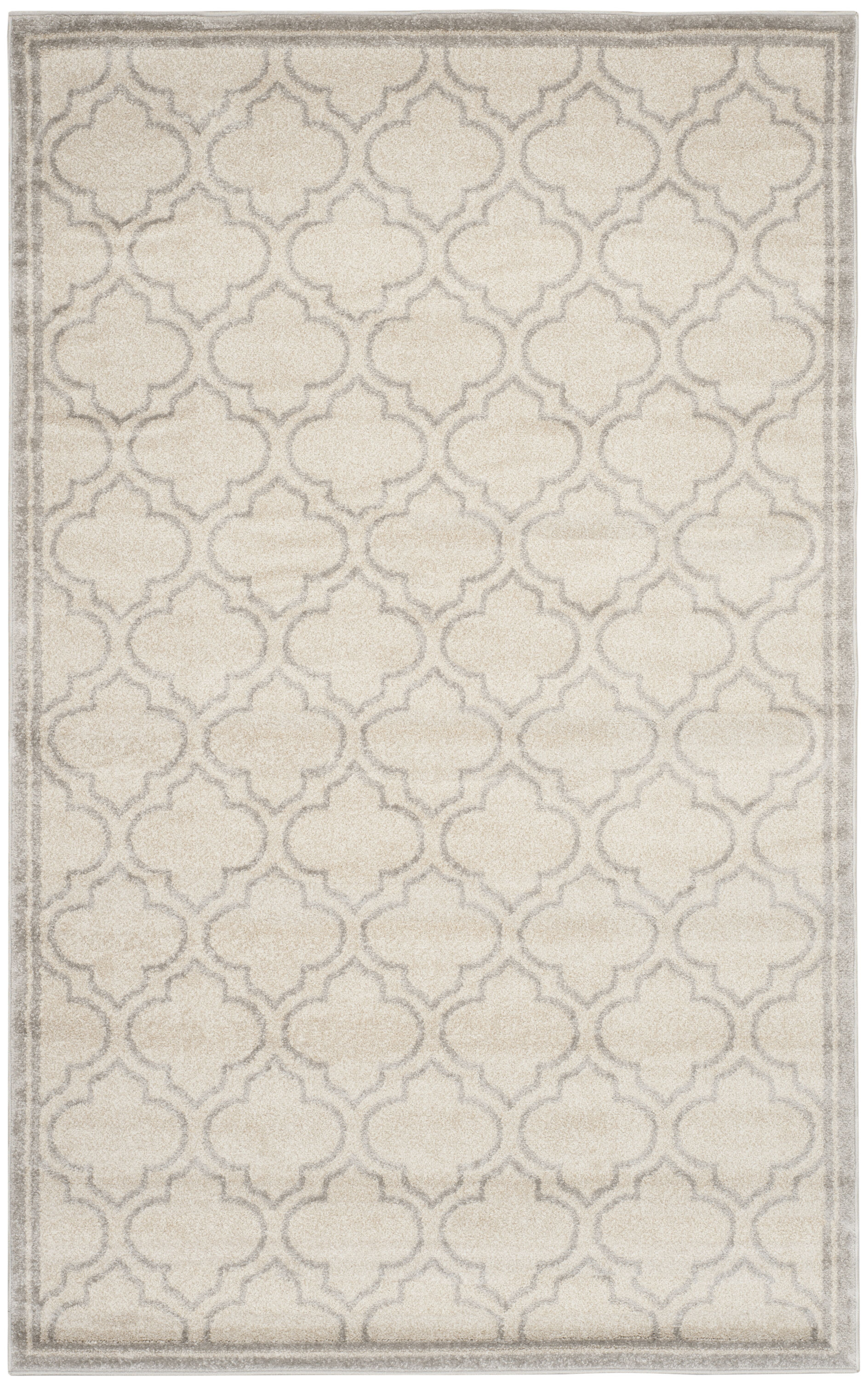 Safavieh AMT412E-5 Amherst Moroccan 5 x 8 (ft) Loomed Synthetic Ivory/Light Gray Rectangular Indoor/Outdoor Trellis Farmhouse/Cottage Area rug